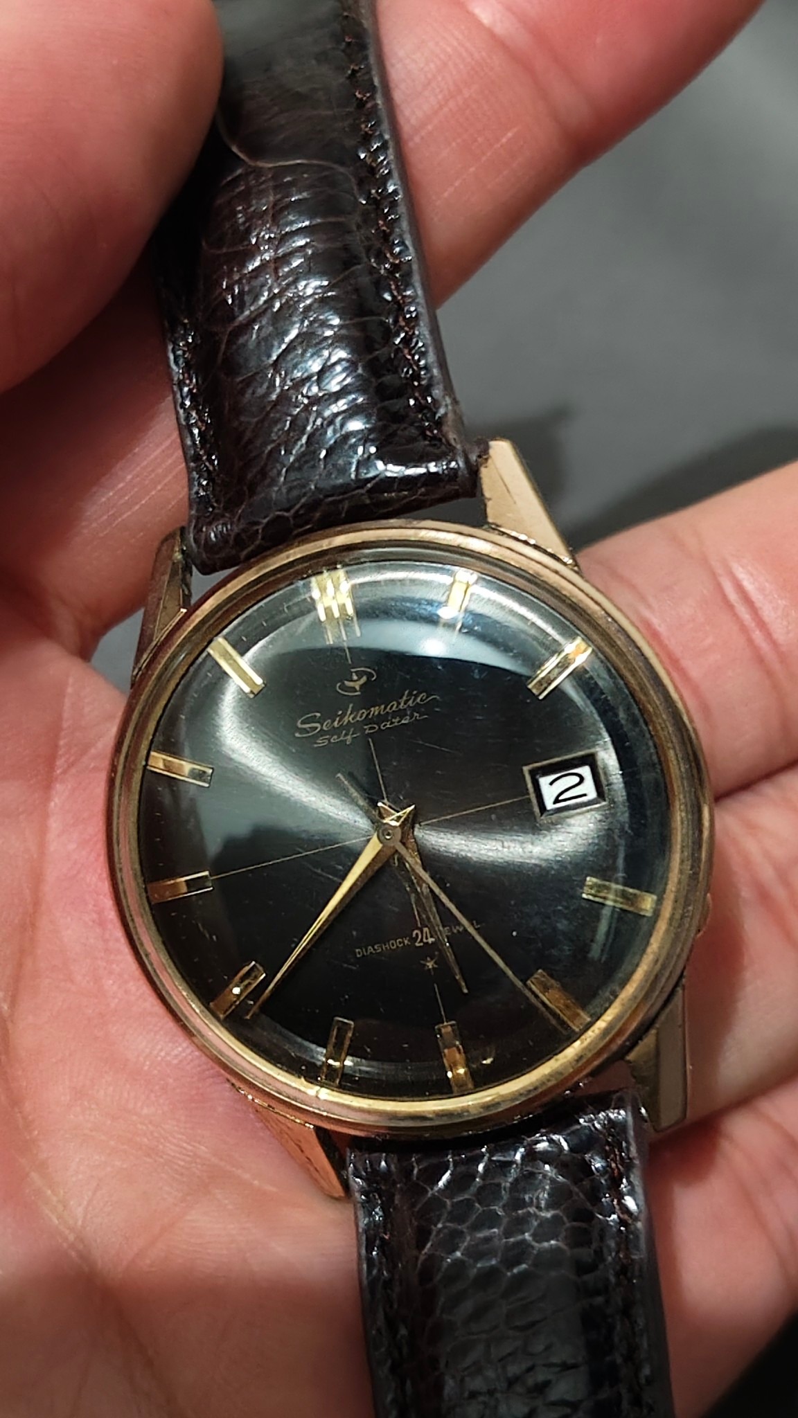 Rare 1960s Seikomatic self-dater watch