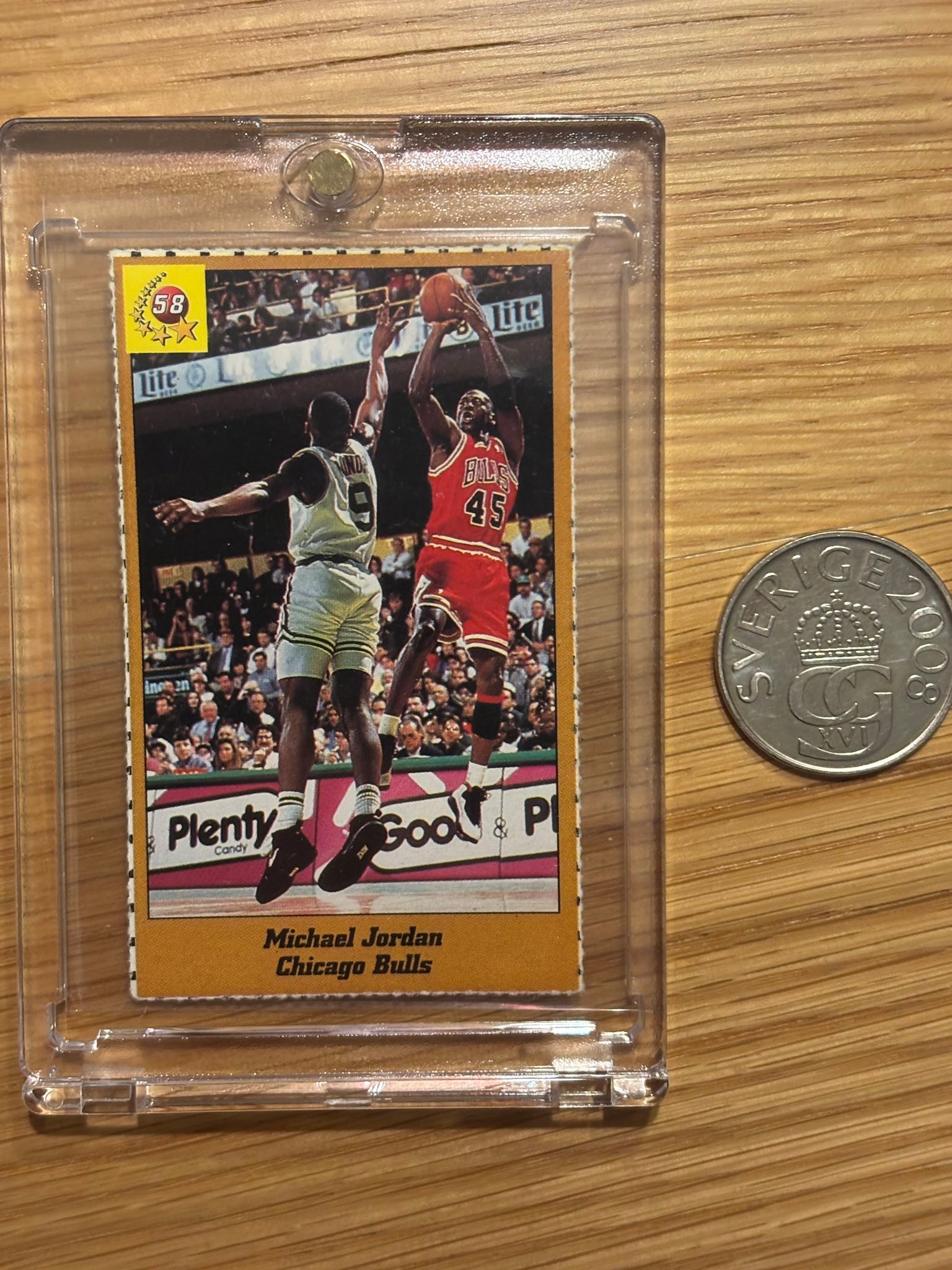 rare michael jordan basketball card collection discovered in arizona 1995 Upper Deck Collectors Choice #195 PSA 8 : Collectibles & Fine Art The biggest Michael Jordan card