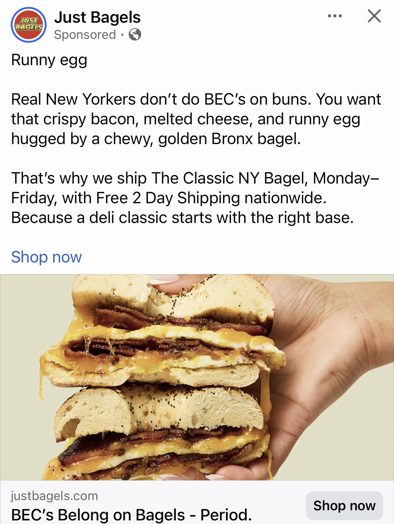 New York bodega bacon egg and cheese on a roll