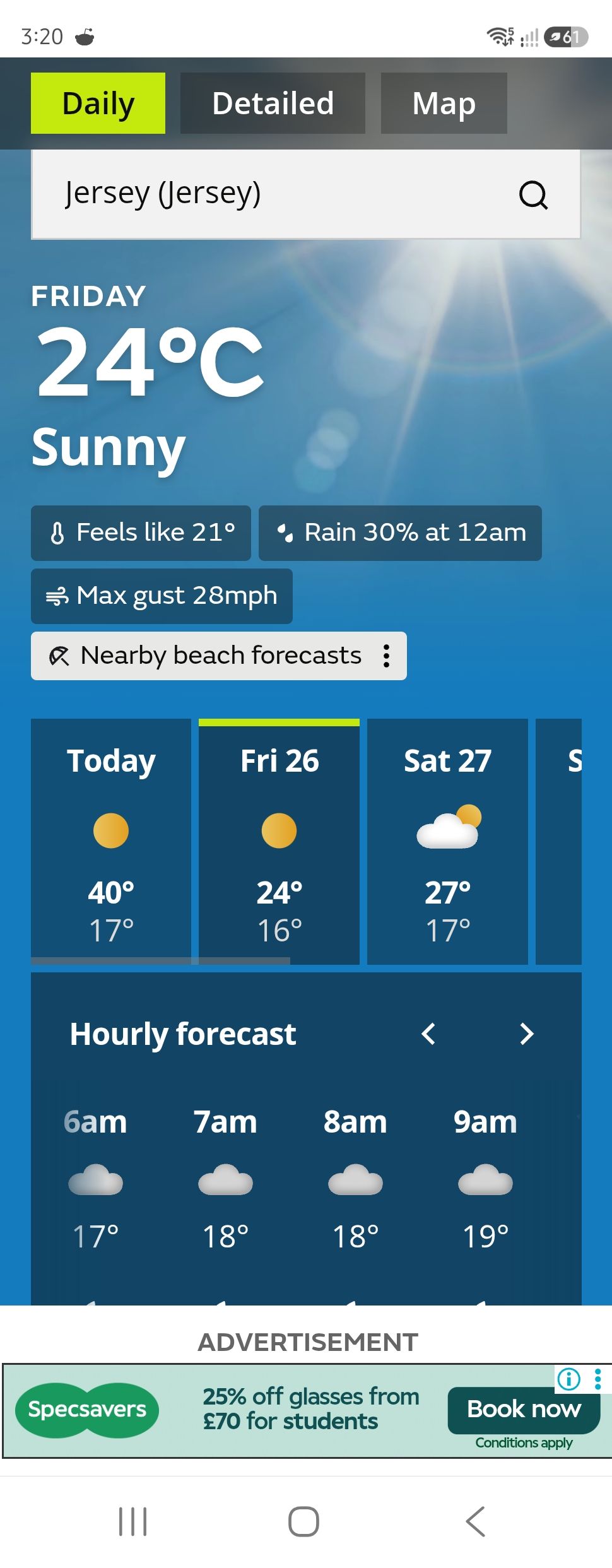 The difference in temperature between today and tomorrow ❤️