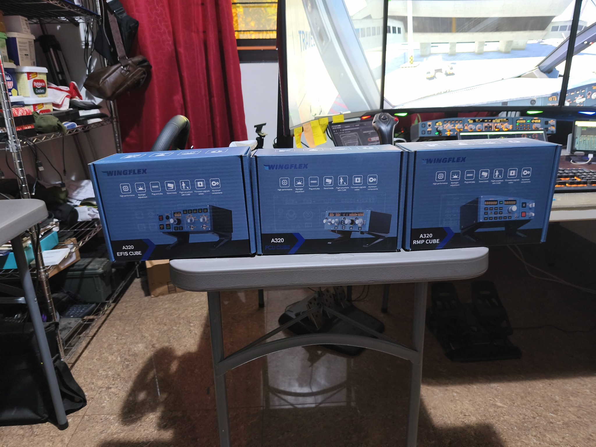 New additions to the setup. WingFlex A320 EFIS, FCU and RMP Cubes