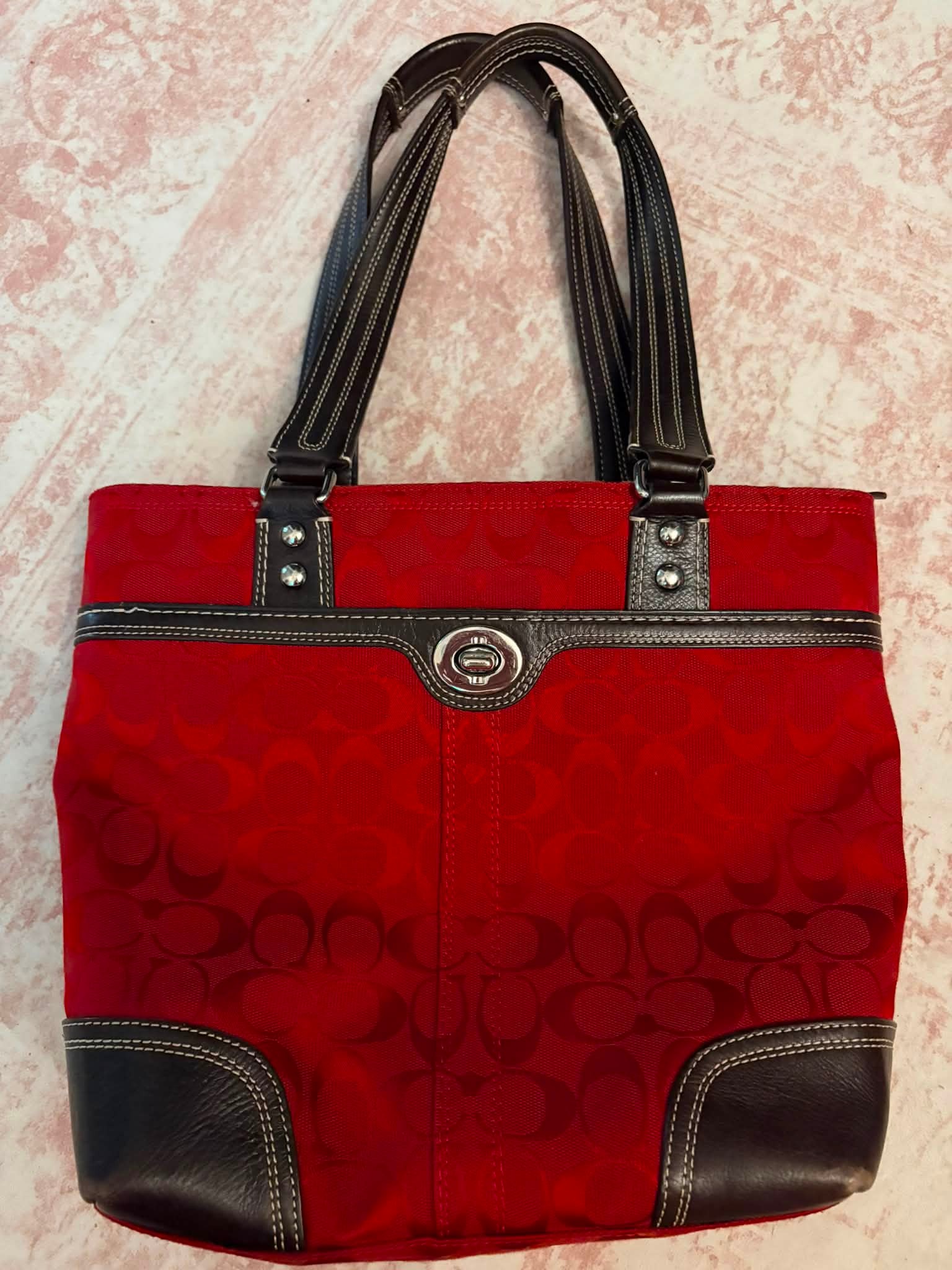 VINTAGE Y2K ERA COACH HAMPTONS SIGNATURE TURNLOCK BAG Coach 