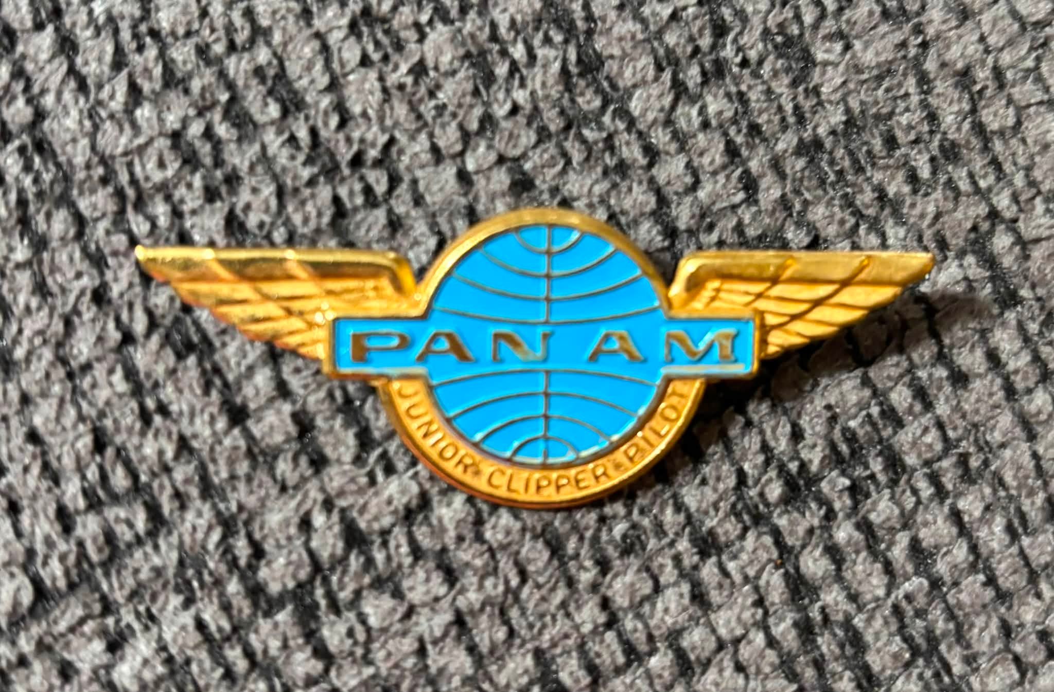 Vintage Pan Am pins from travels in Europe and beyond