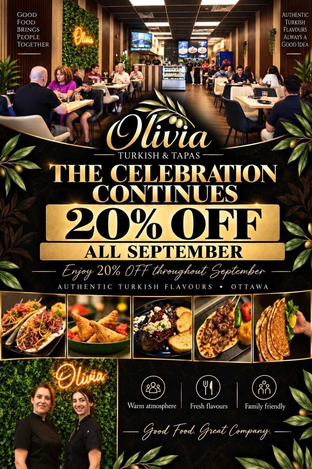 Olivia Turkish restaurant offers 20% off in Ottawa this September
