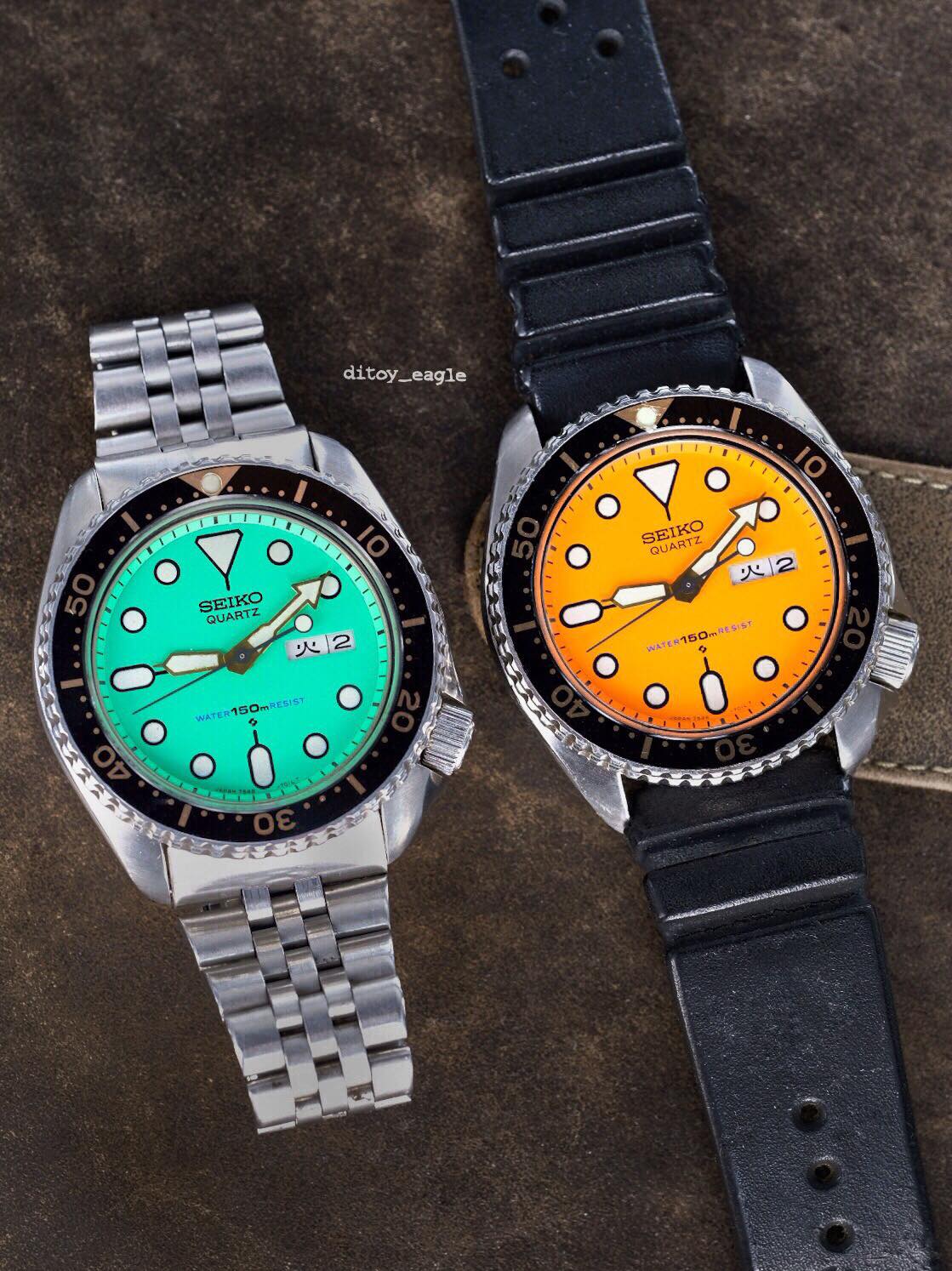 Teal Diver 7548-700C, 1984 Orange 7548, 1982