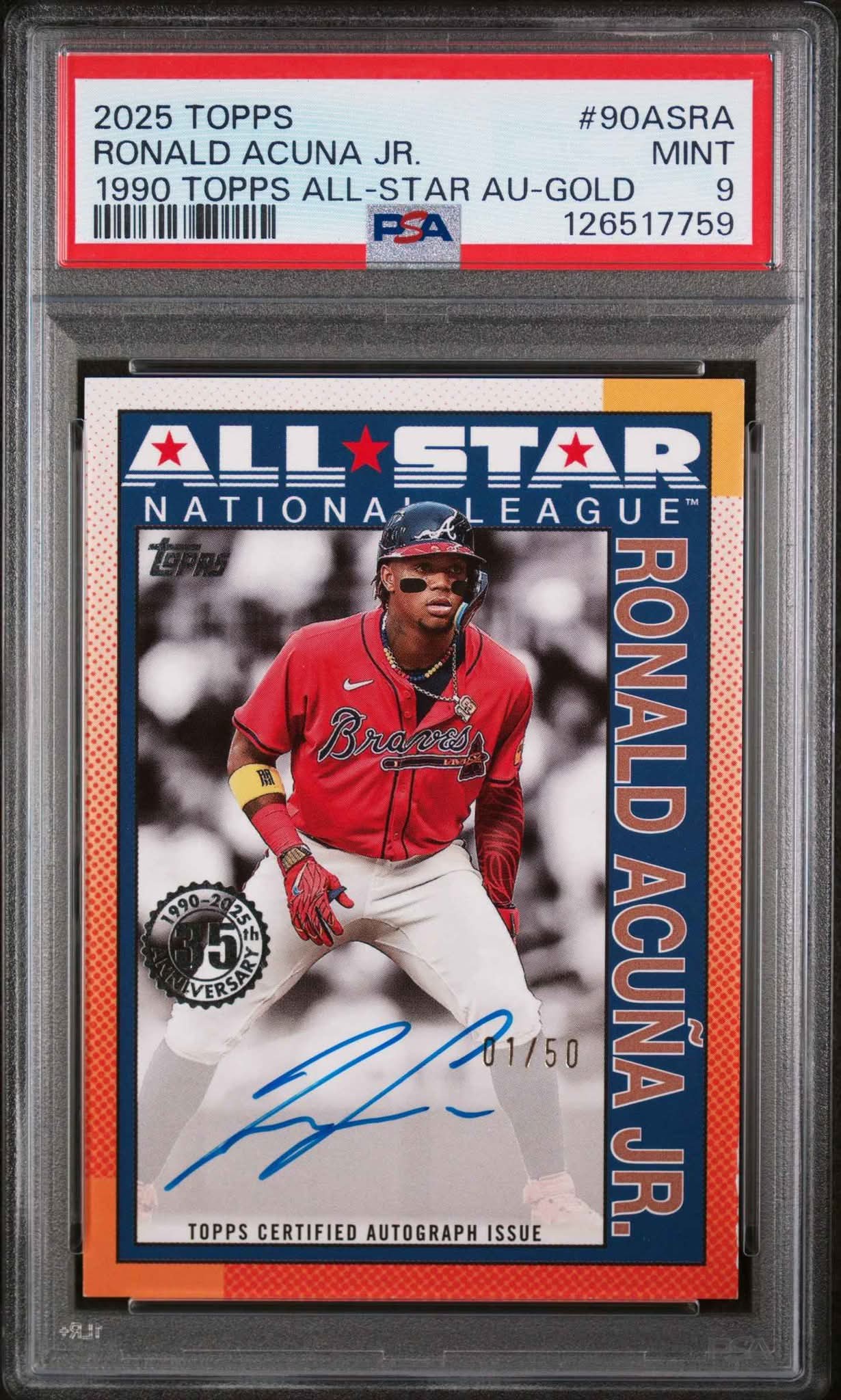 Up for sale is a 2025 Topps All‑Star Autograph Gold /50 featuring 