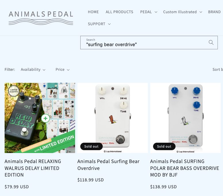 Animals Pedal Surfing Bear Overdrive review and availability?