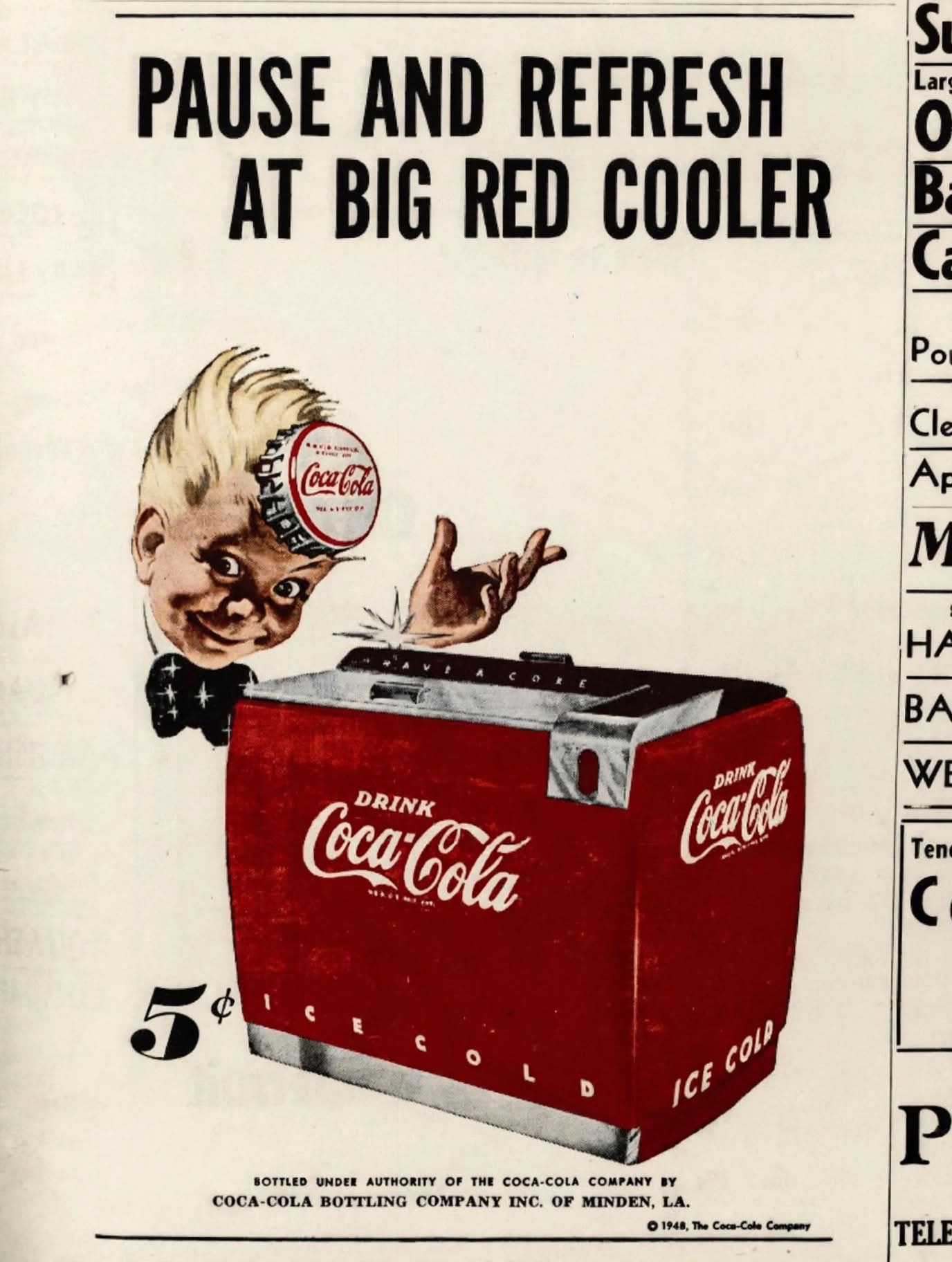 1948 Coca-Cola advertisement. Everyone is happy!