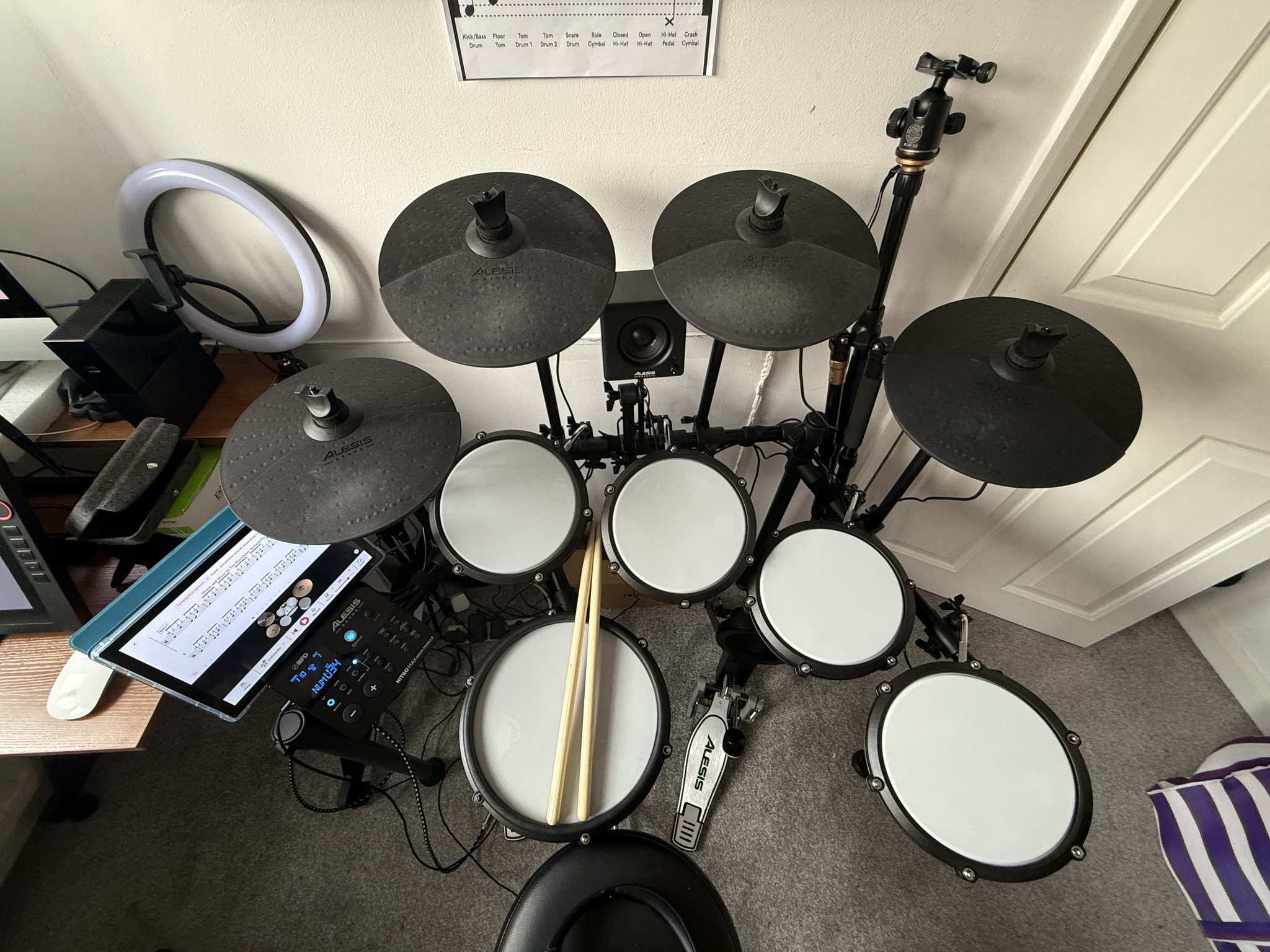 My Kit. Alesis Nitro Max set up with expansion pack and Alesis 