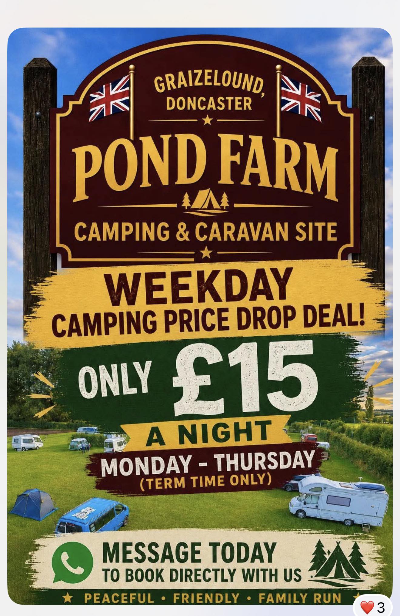 Pond farm caravan and camping