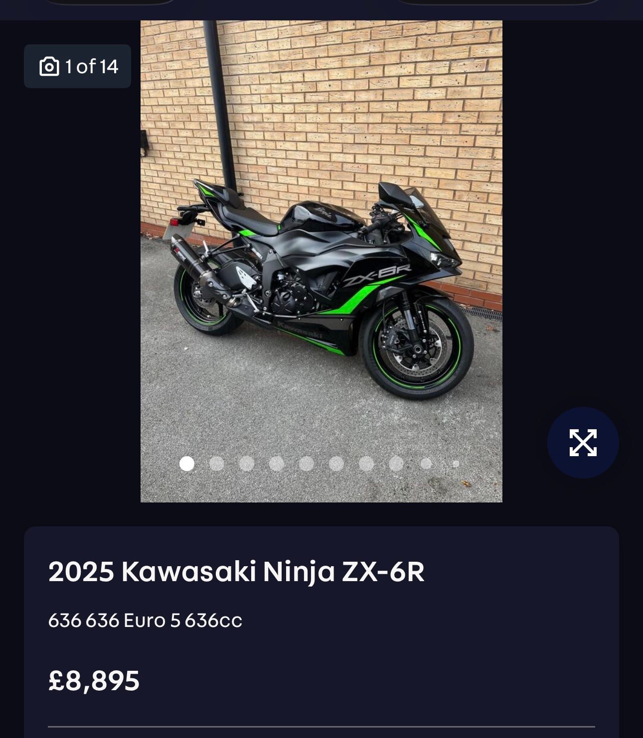 Kawasaki zx6r 2022 for sale or swap