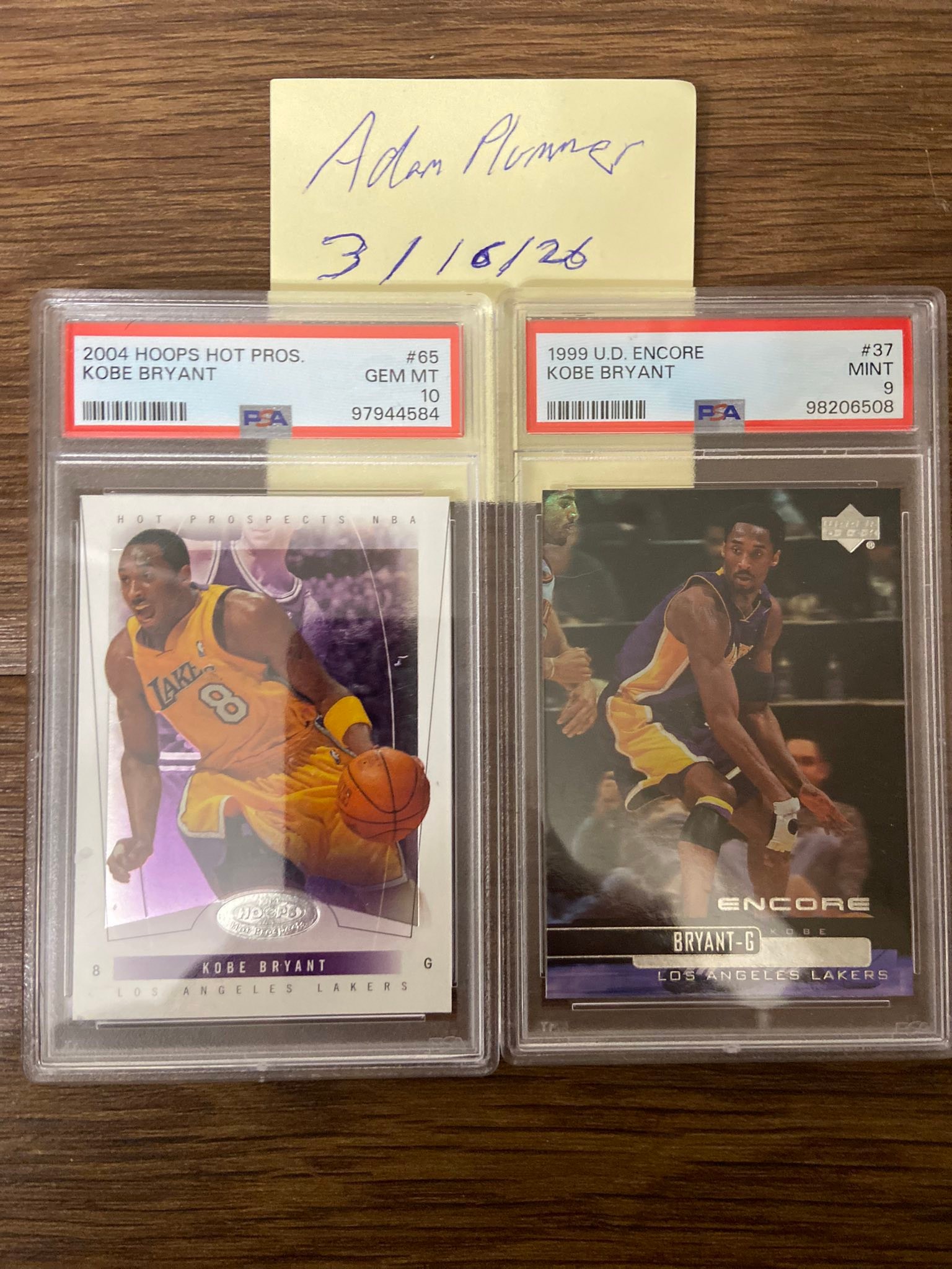 Kobe Bryant PSA 10 & PSA 9 Slabs-sold