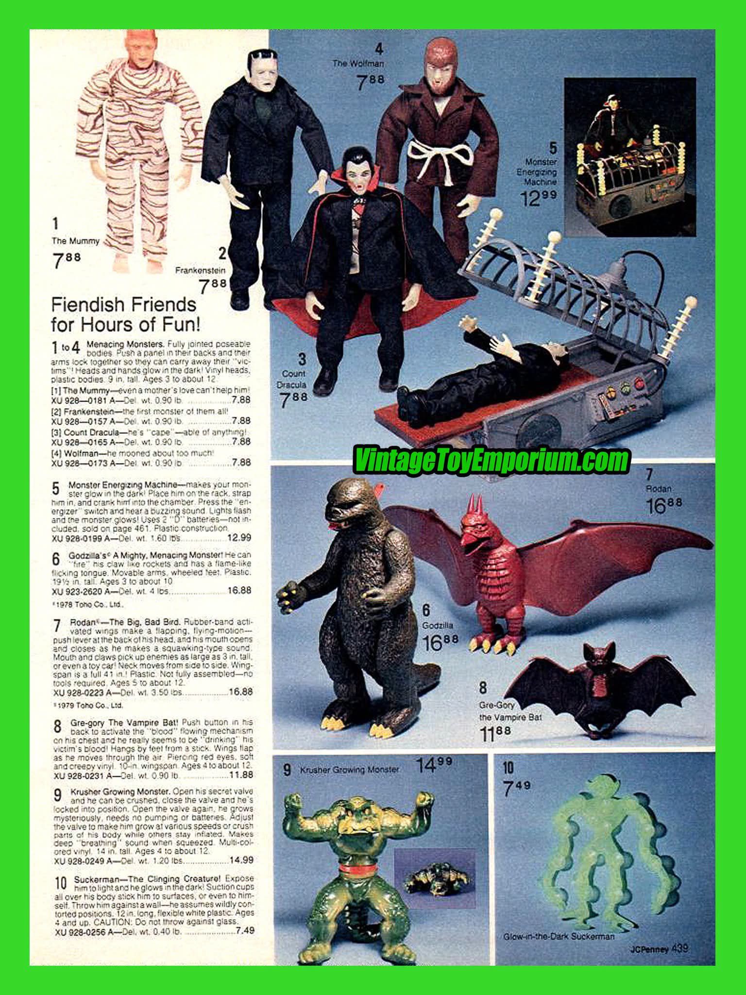 1980 JCPenney Catalog (pg. 439) - Menacing Monsters - Godzilla