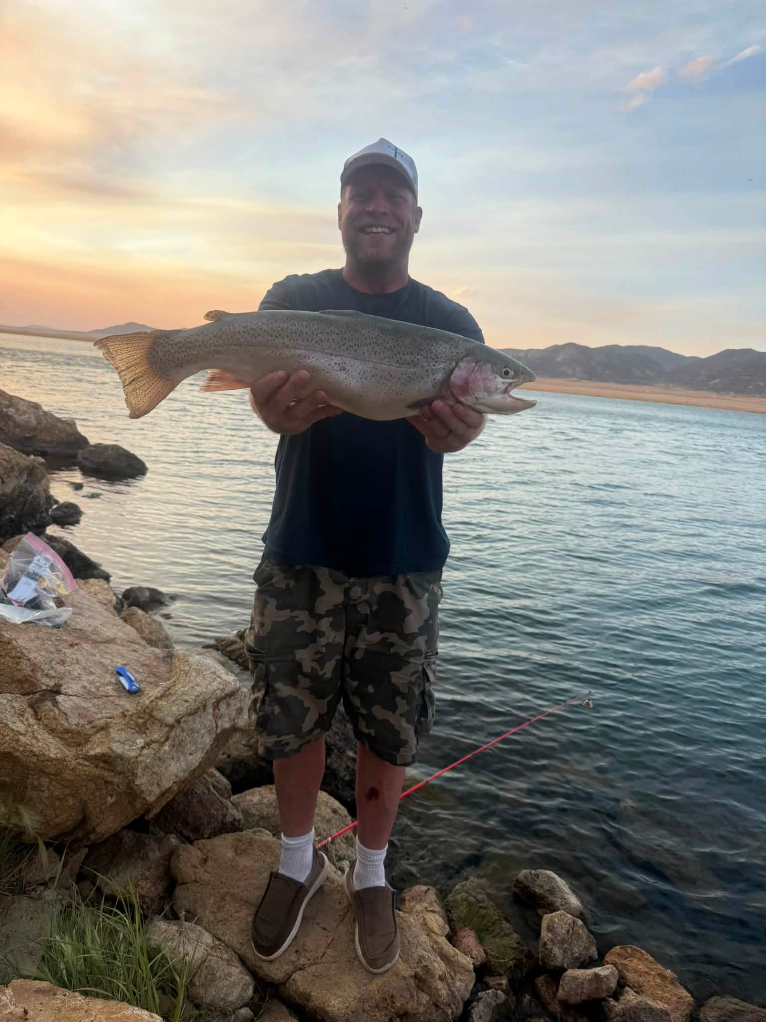 Hansel Bjork catches 8lb rainbow trout at 11-mile fishing