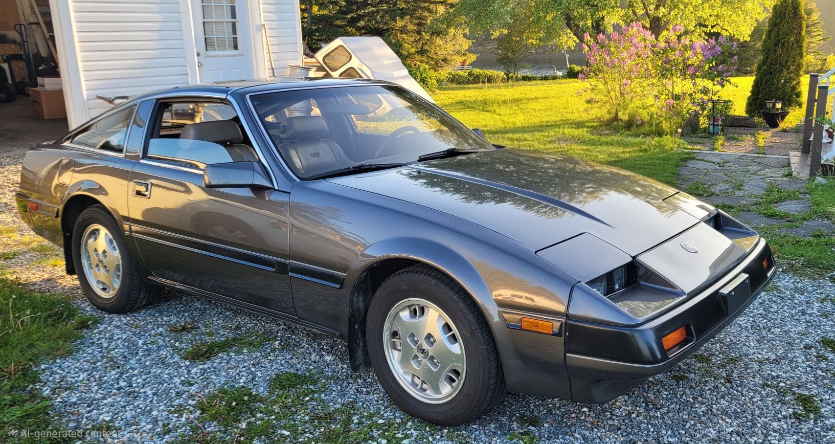 The illuminated dashboard of a 1985 Nissan 300ZX! This brings back