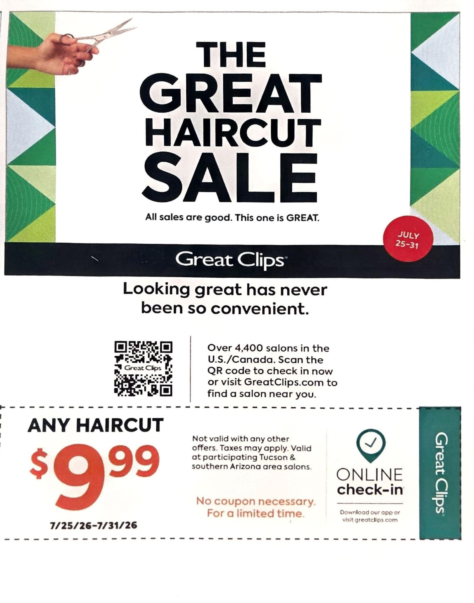 great c lips check in cheerydale Clips $9.99 back to school haircut sale Color:3S 6200mah T Hard