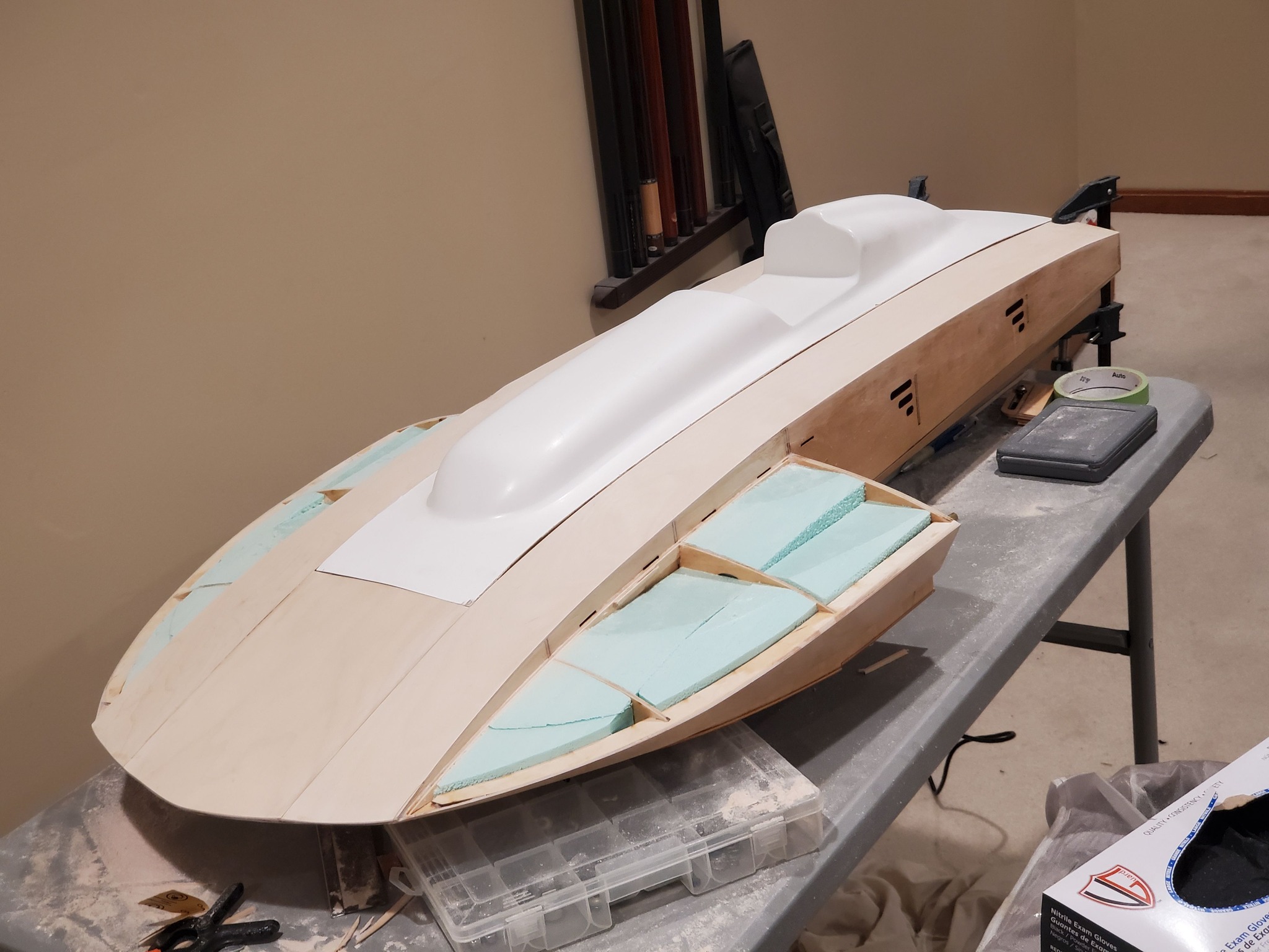 Zippkits A-Box Crackerbox RC boat ready for launch