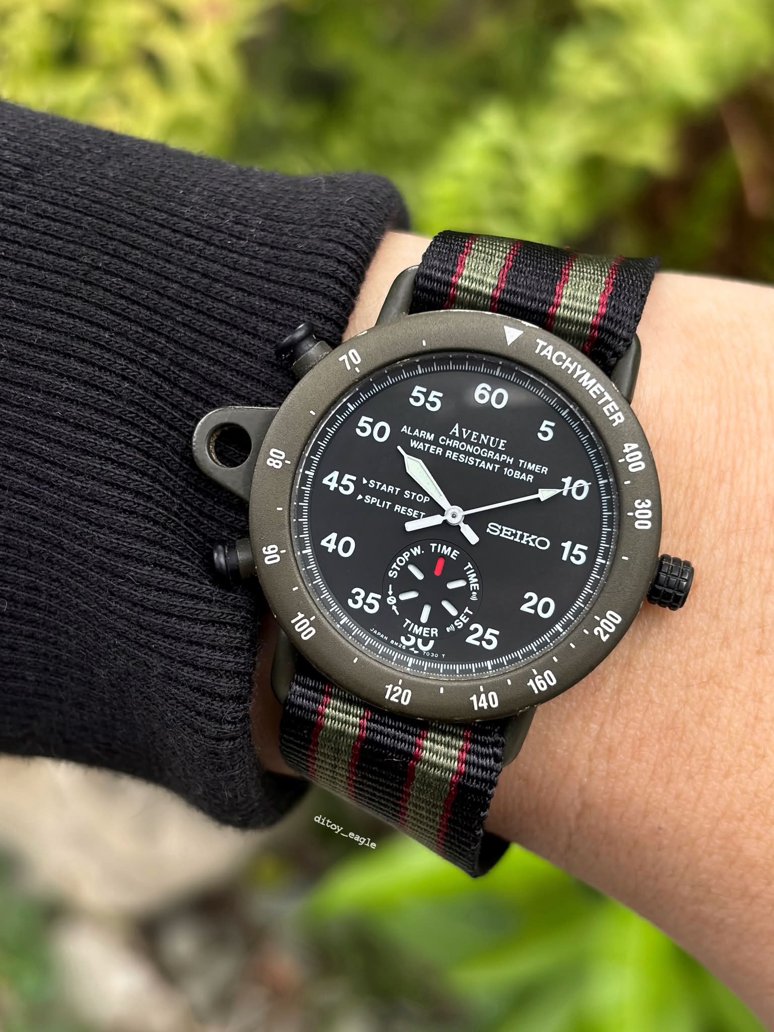 Military style Seiko Avenue 8M26-7030, dated June 1989