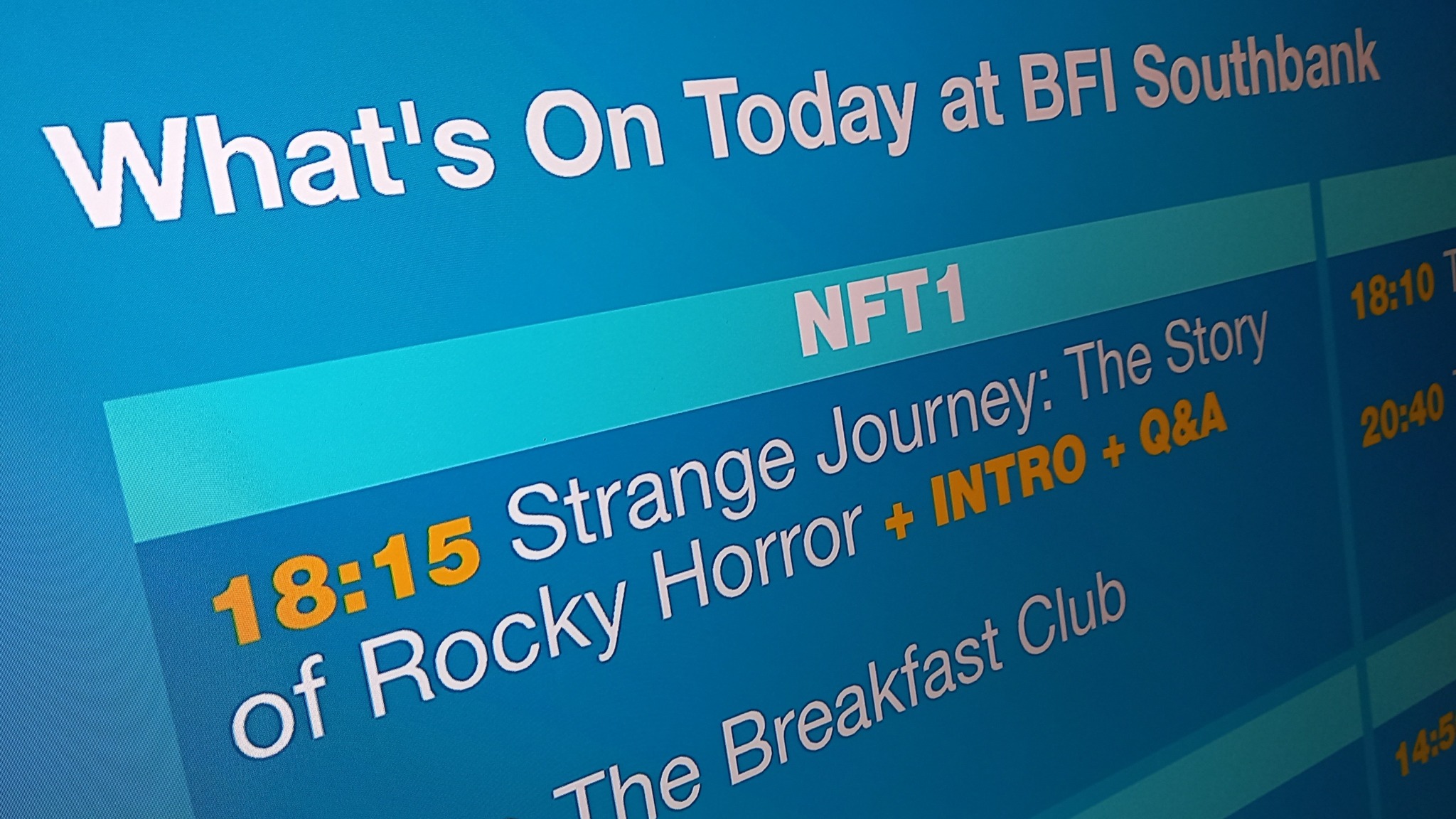 Screening at the BFI National Film Theatre in London. What a great ...