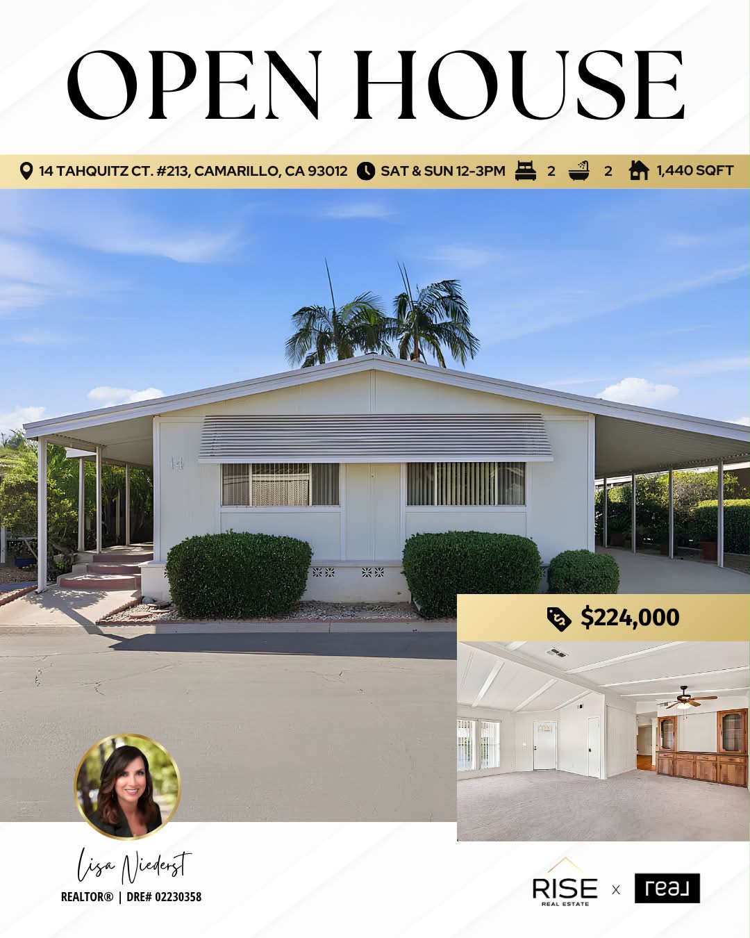 Open house today 12-3pm for beautiful home
