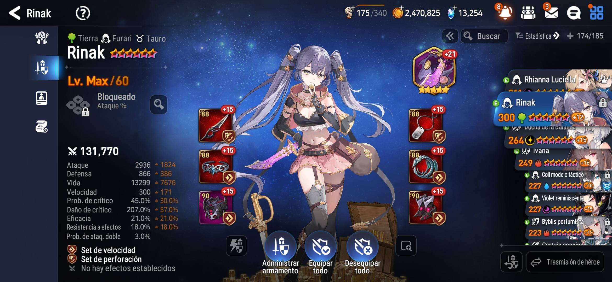 WTS Global Very lucky account RnL 311 spd Rinak 300 spd 27 ML