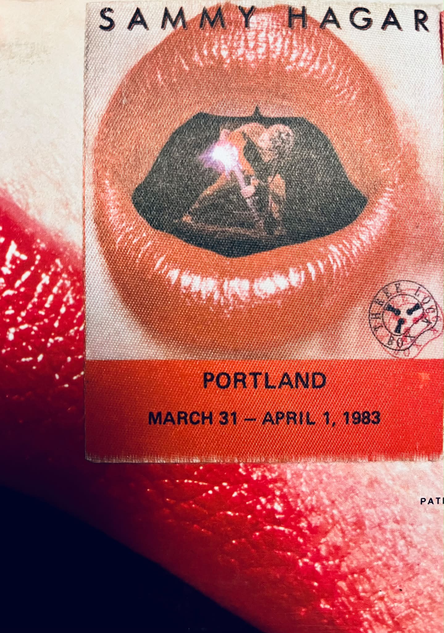 Sammy Hagar concert ticket stub from 1983 in Portland