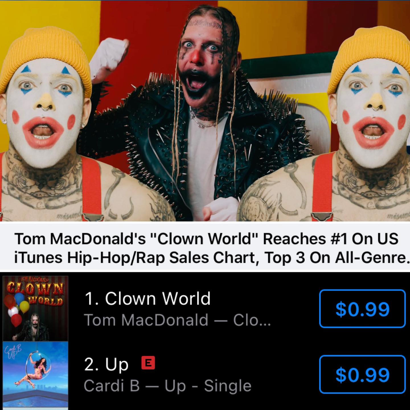 WE TOOK THE #1 SPOT FROM CARDI B! She's been #1 for a month