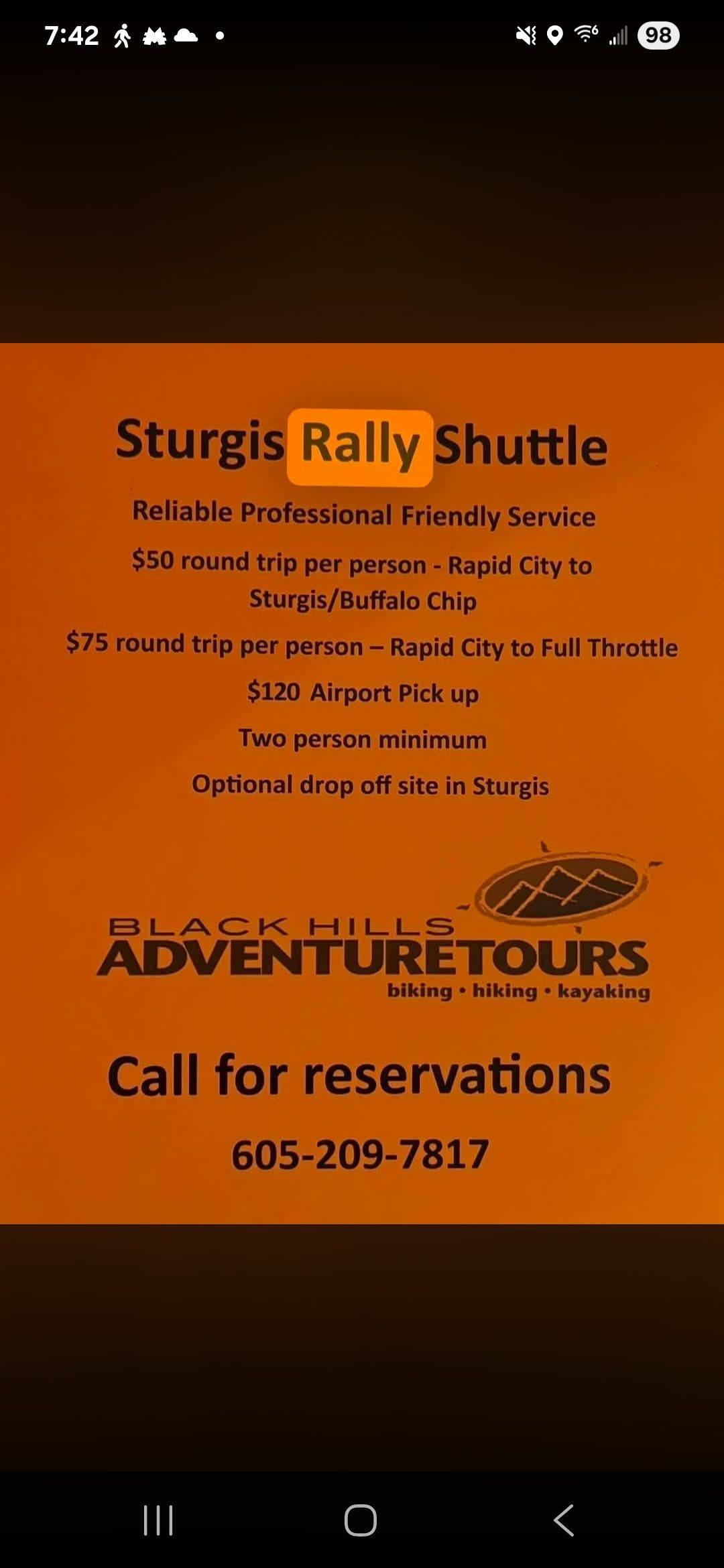 Sturgis, SD rally transportation with Hot Wheels Party Bus