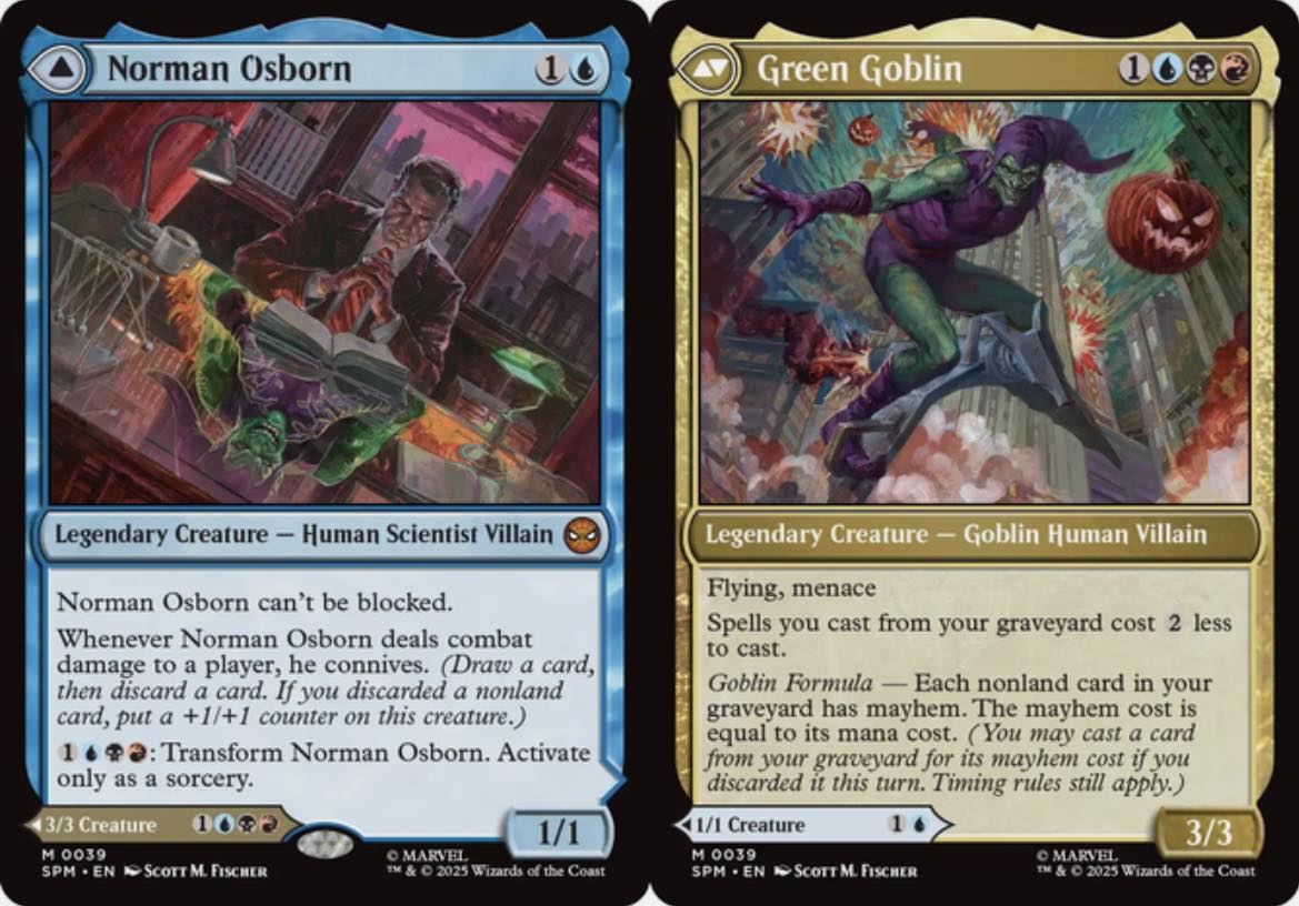 green goblin cards mtg Commander Deck EDH Deck 100 Magic Norman Osborn Custom Deck Marvel's Spider-Man Discard Mayhem Promo Legalities At the beginning of your upkeep Norman Osborn / Green Goblin