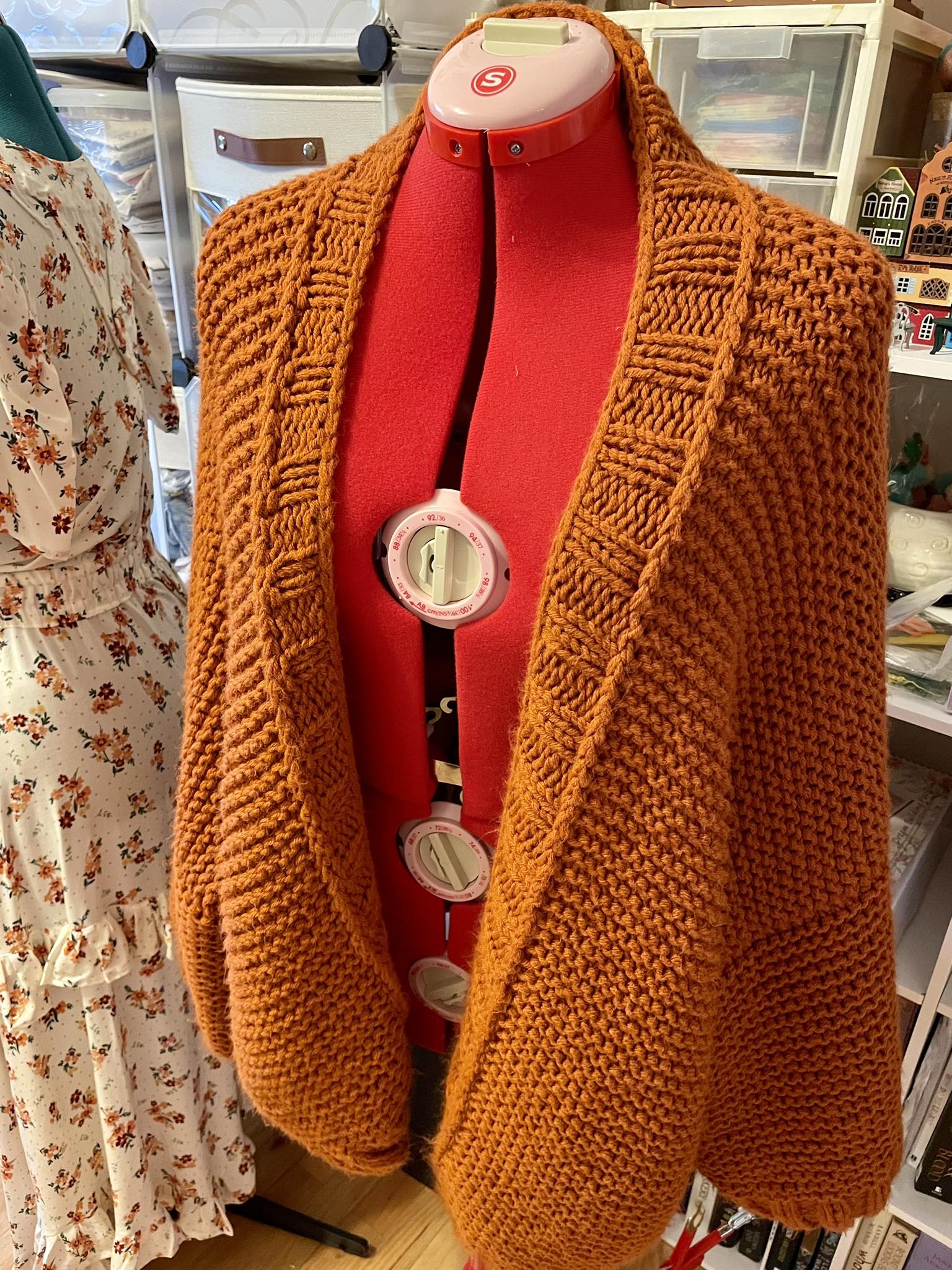 Novice knitter completes walk of peace cardigan project