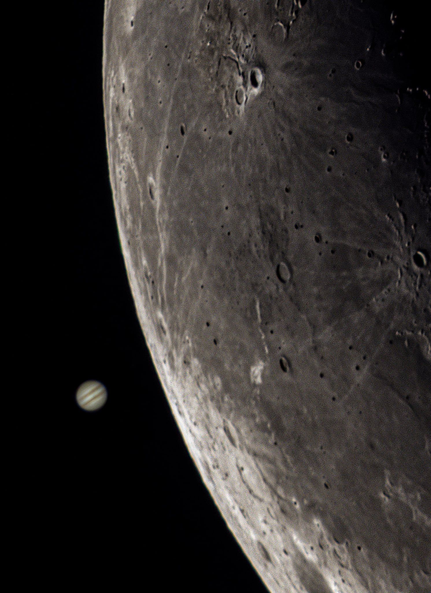 Moon occulting Jupiter photography with Meade 10
