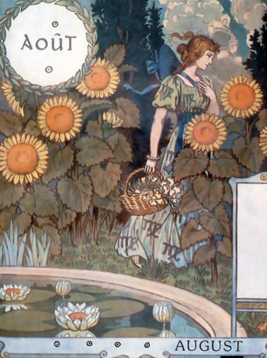 Eugène Grasset's La Belle Jardiniere August illustration, 1896