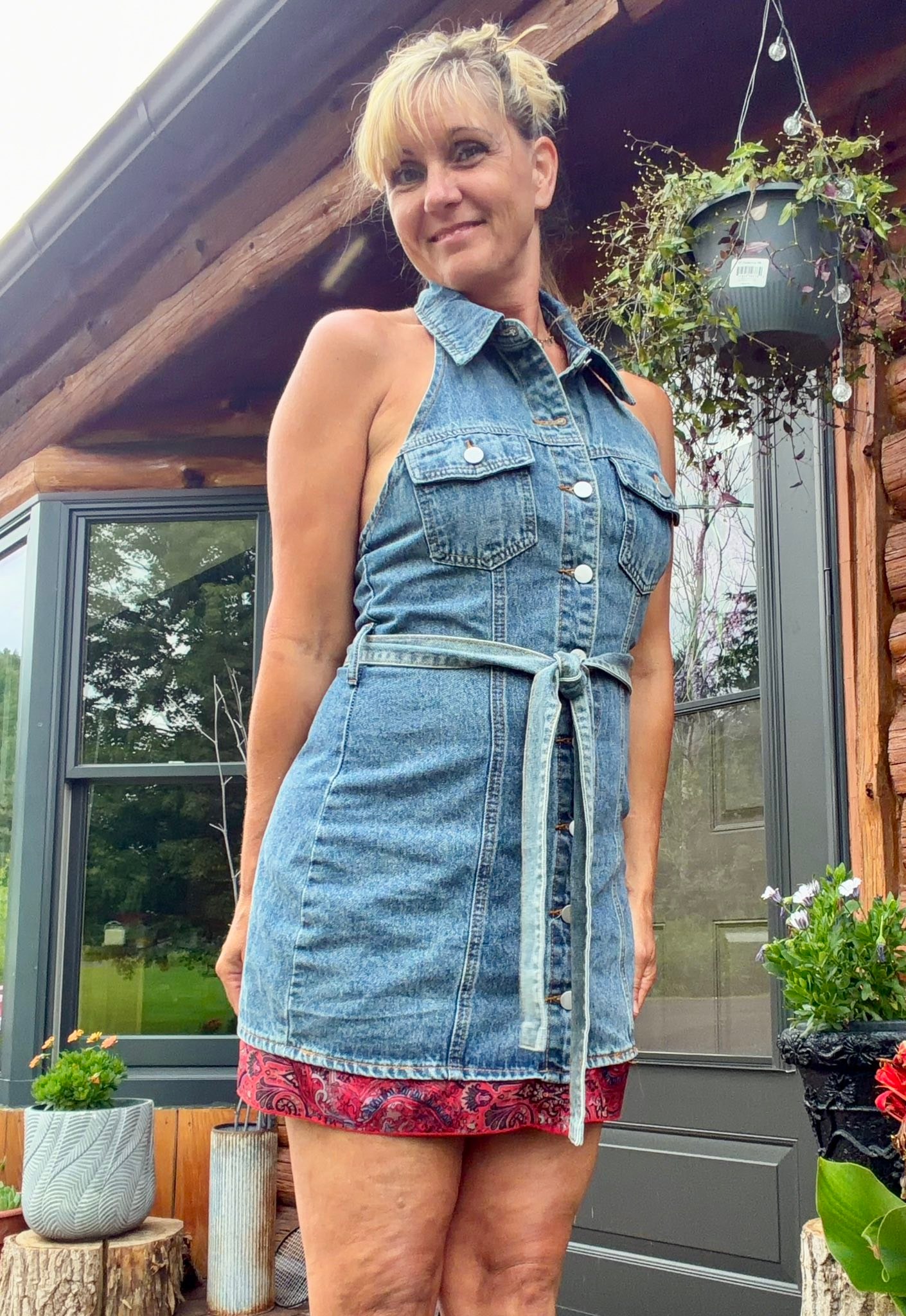 low cut denim dress Sleeveless Waist Mini with Button Detail S Size:5-6 Years 8 (curvy) Lynn (black category:Women's Shoes Simkhai Cici Bustier Midi