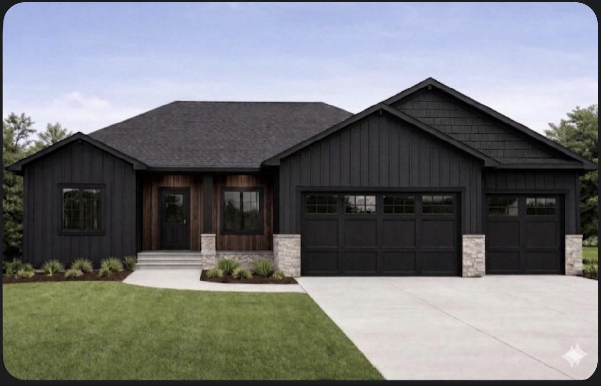 Wood clad siding on an all black house?