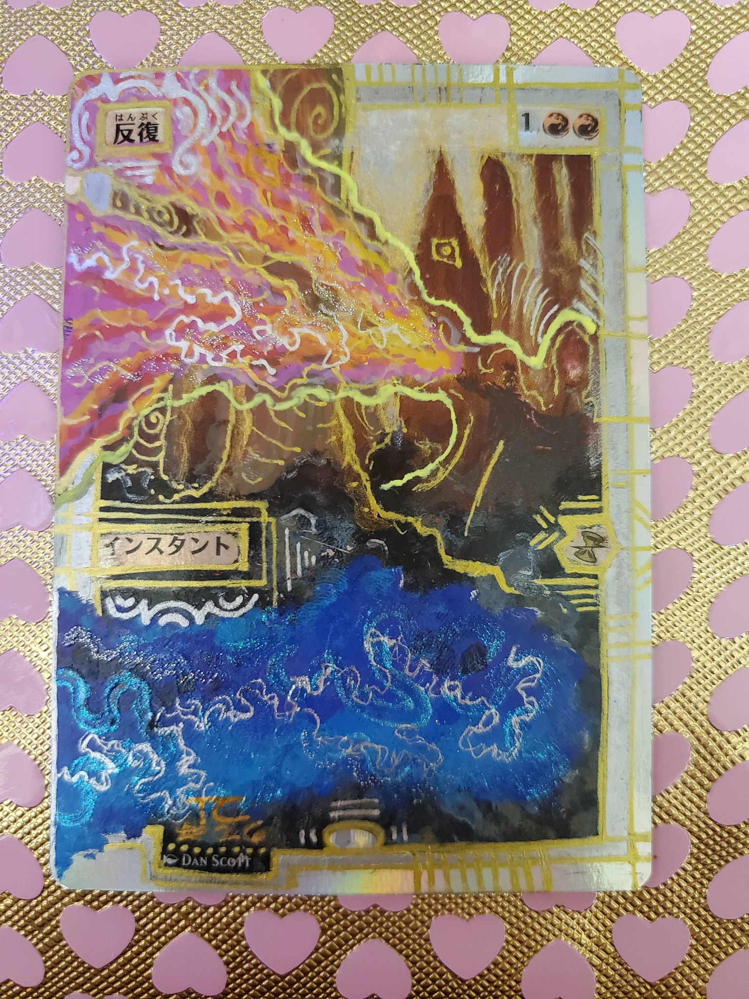 Japanese foil Magic: The Gathering card alters for Lemora's cards