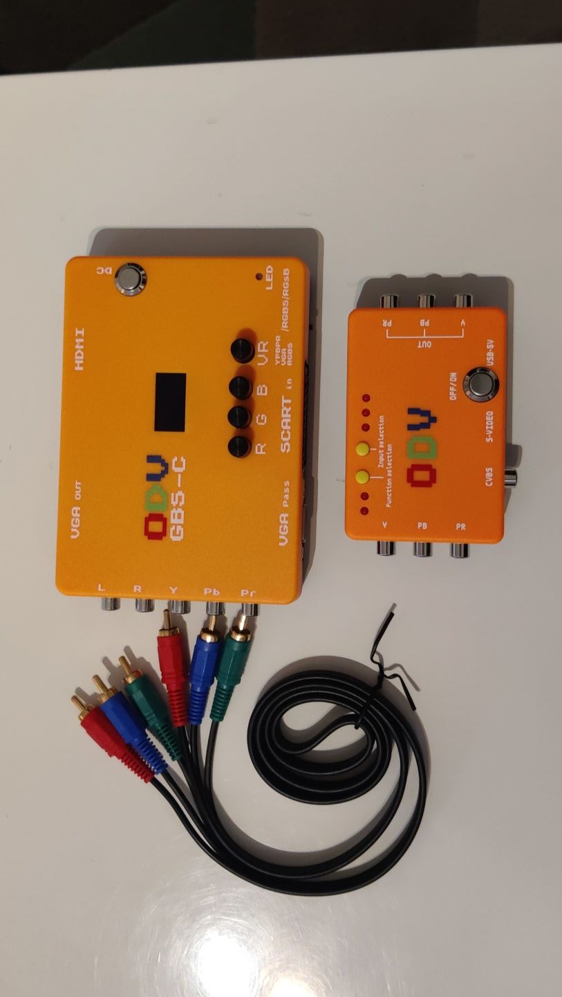Hello ! I bought both Mcbazel gbs-c upscaler and composite to RGB