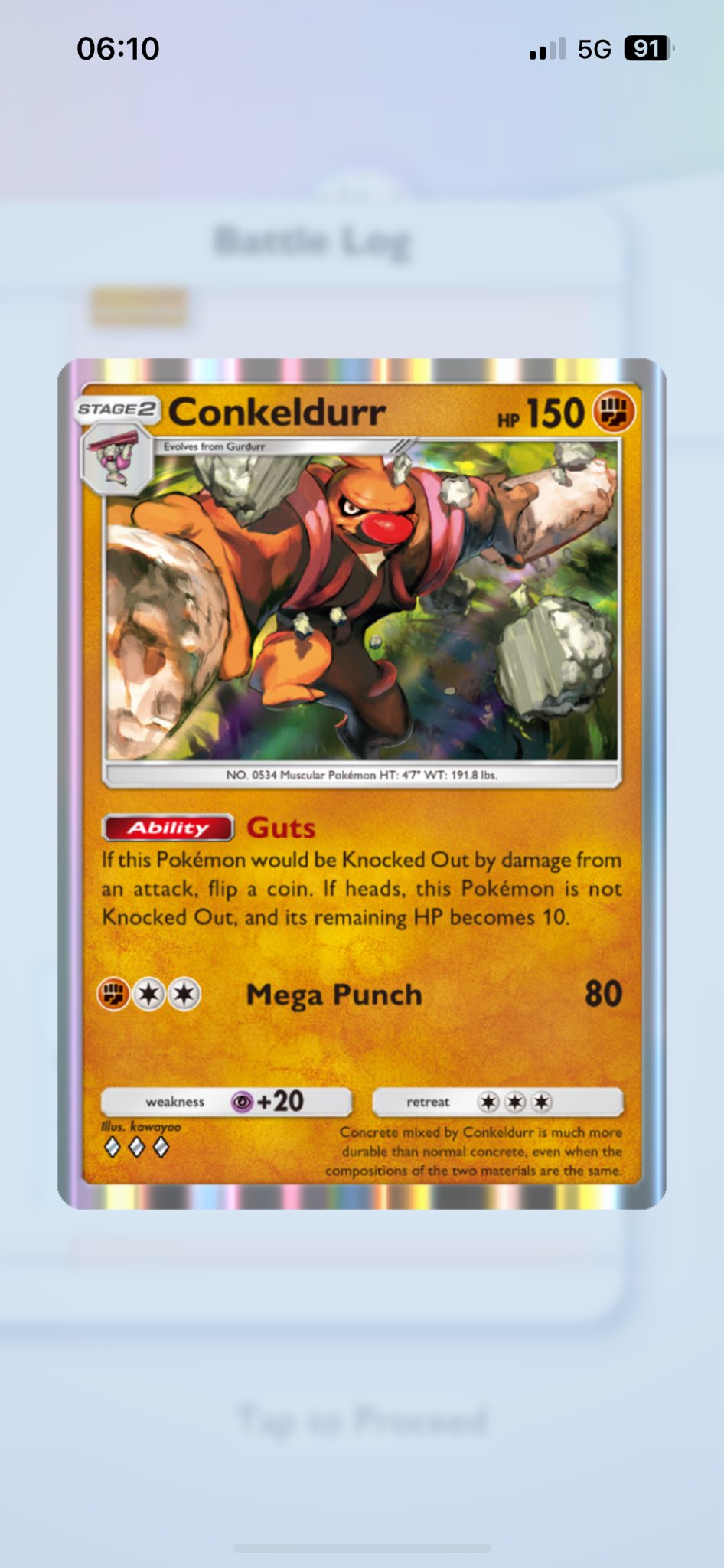 pokemon conkeldurr card V 040/078 Holo Rare V - 073/078 / Ultra Rare Card Type / HP / Stage Conkeldurr's ability in pokemon tcg