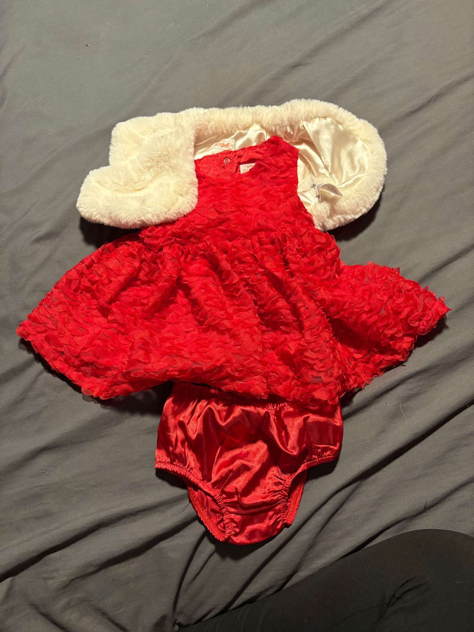 baby girl christmas dress 6-9 months with shawl and diaper cover cute christmas baby girl
