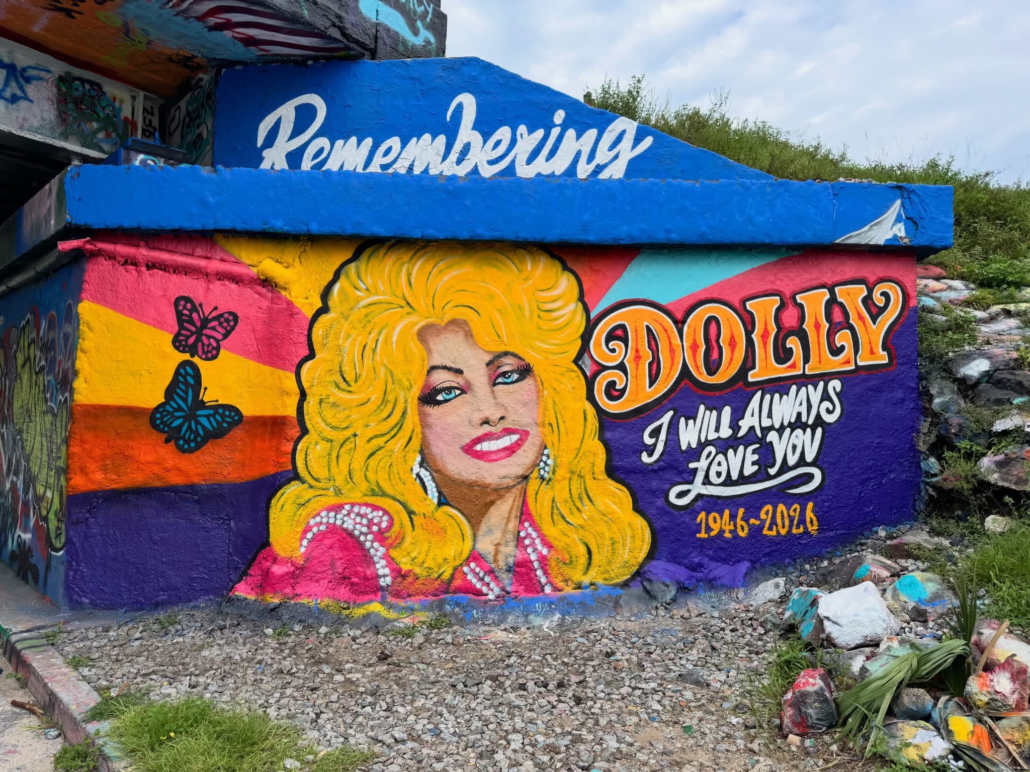 Dolly painted on the famous Graffiti Bridge in Pensacola FL