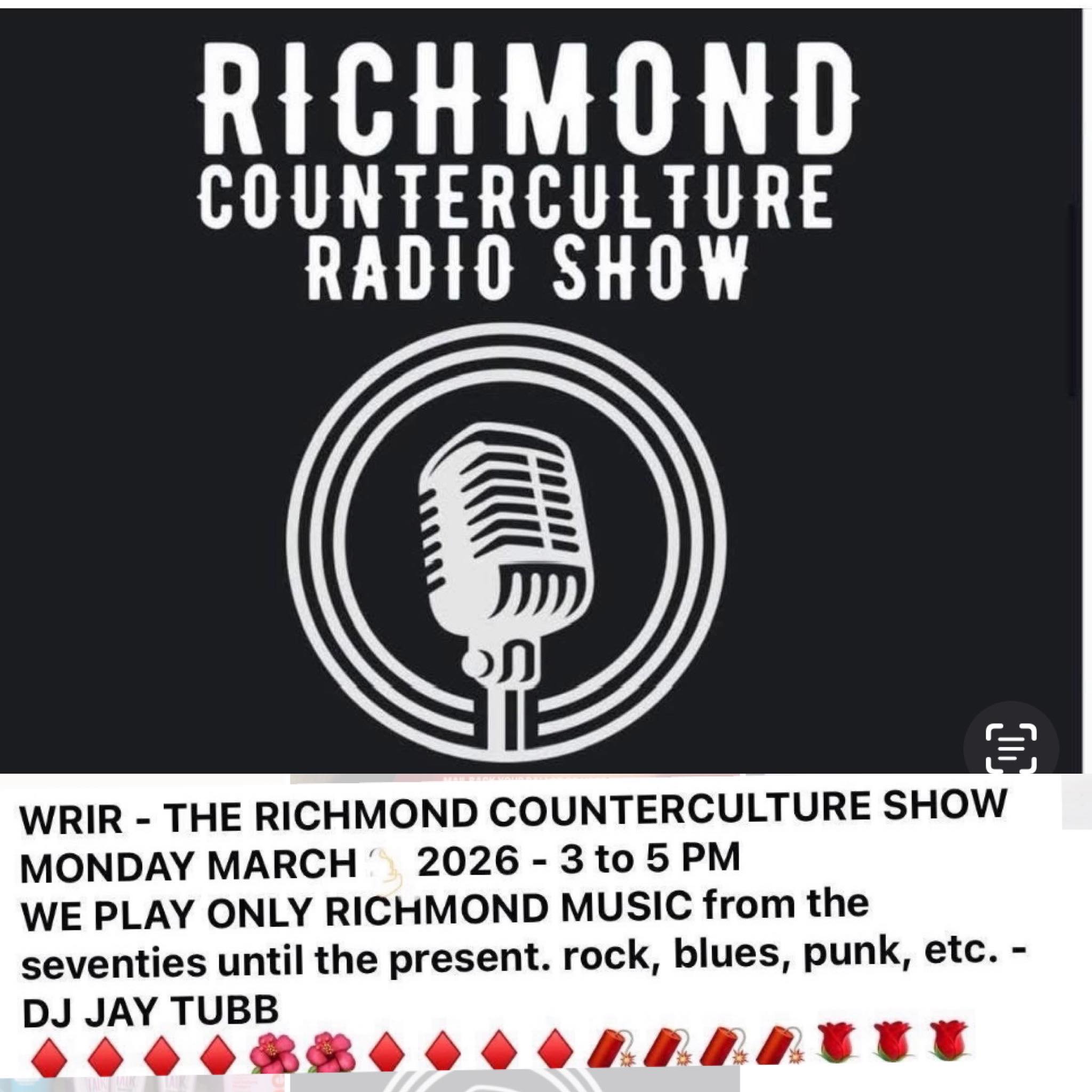 Richmond, VA counterculture radio playlist march 30 2026