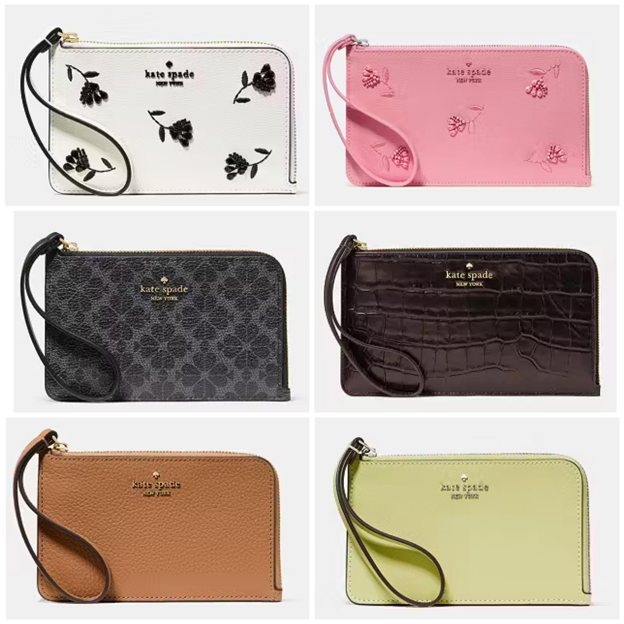 New Kate Spade Tinie Newbury Lane geranium wristlet