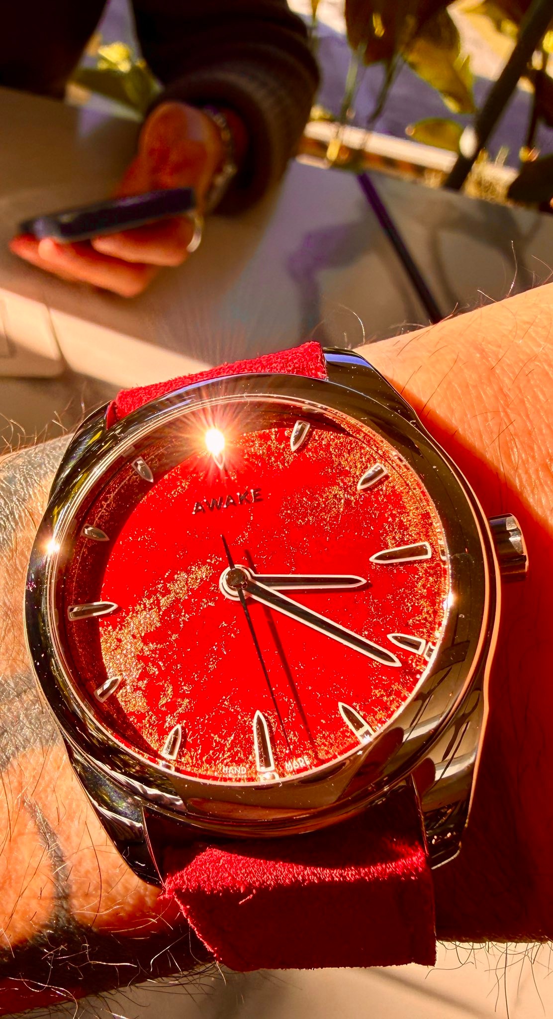Awake watch with La Joux Perret G101 automatic movement and Son