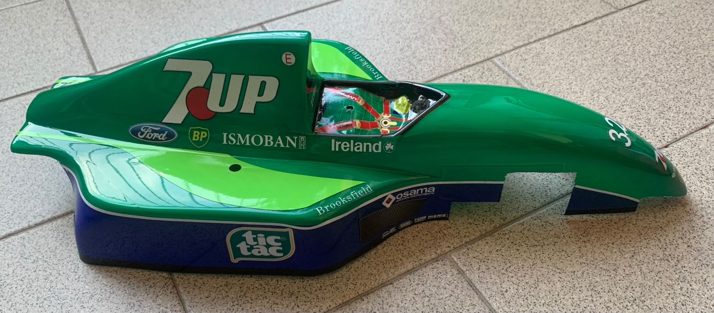Tamiya Formula F94 body with 7UP Jordan front wing for sale