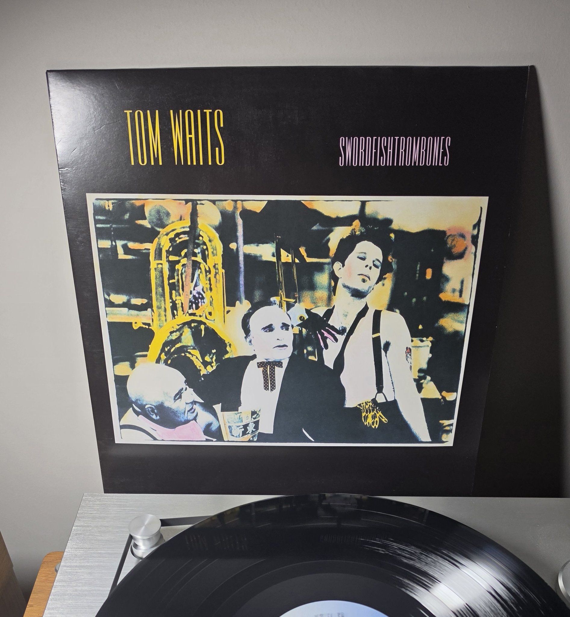 Tom Waits' Swordfishtrombones vinyl record on turntable