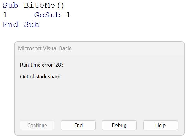 Troubleshooting a 40-year-old BASIC program with 'Out of stack