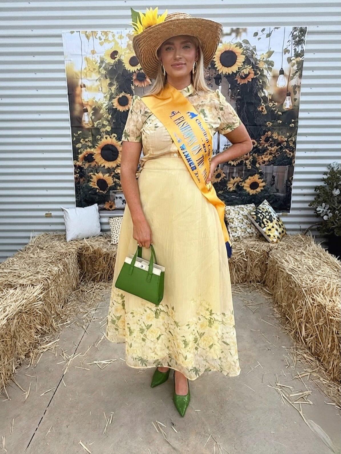 yellow dress with green shoes Repost from @teagannhallll • Charlton Cup best dressed 🌻🐎 cheap homecoming dress