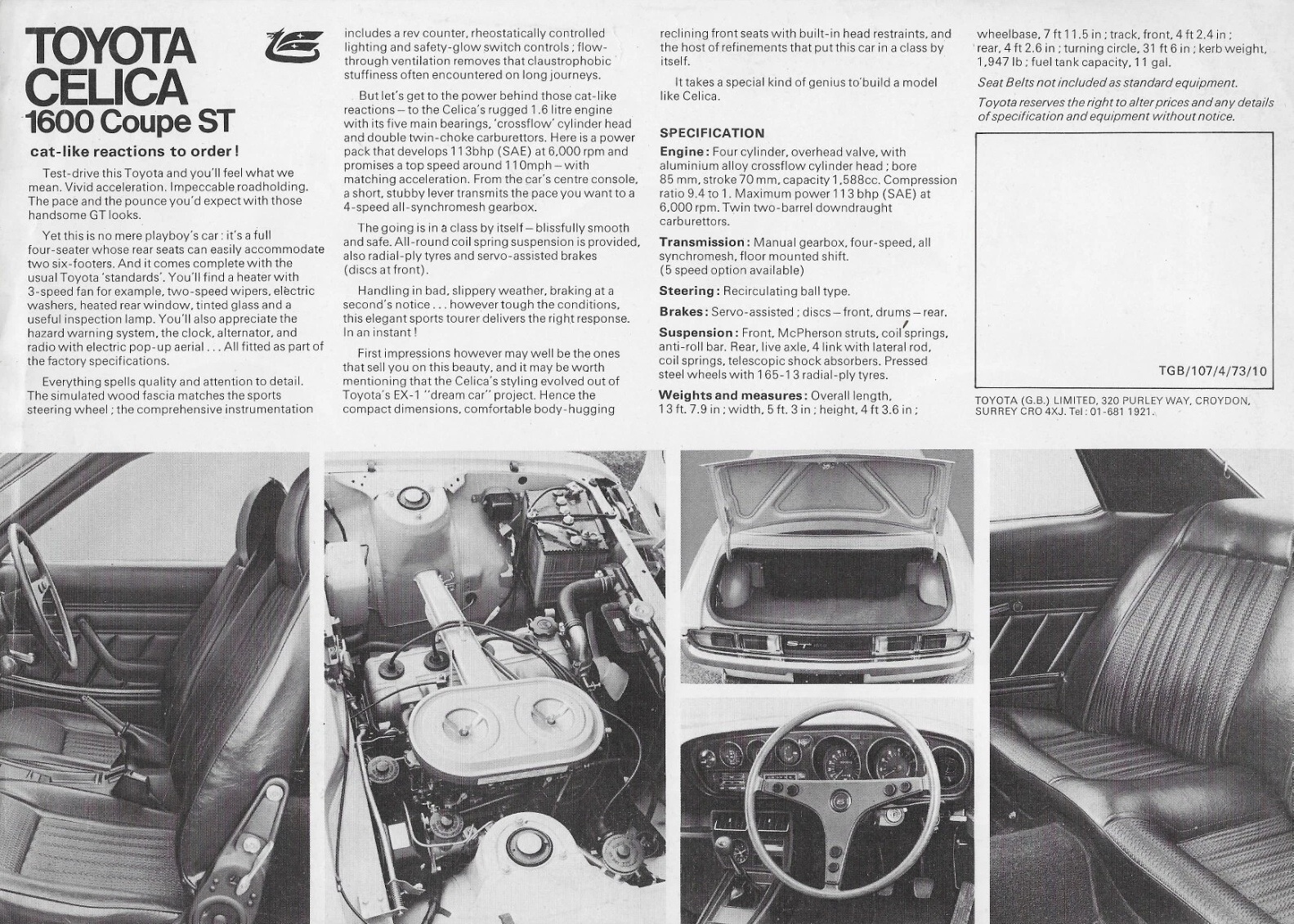 1974 Toyota Corolla 30 Hardtop Brochure. Japan, 4-1974. 151078