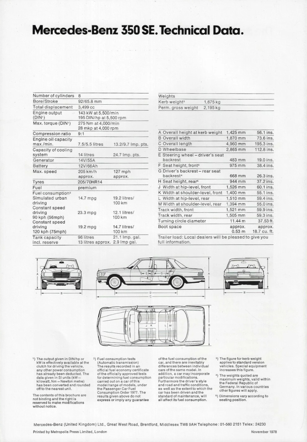 350 350SE. SE. IED Mercedes-Benz 350 SE. The S-class. 350 S. The