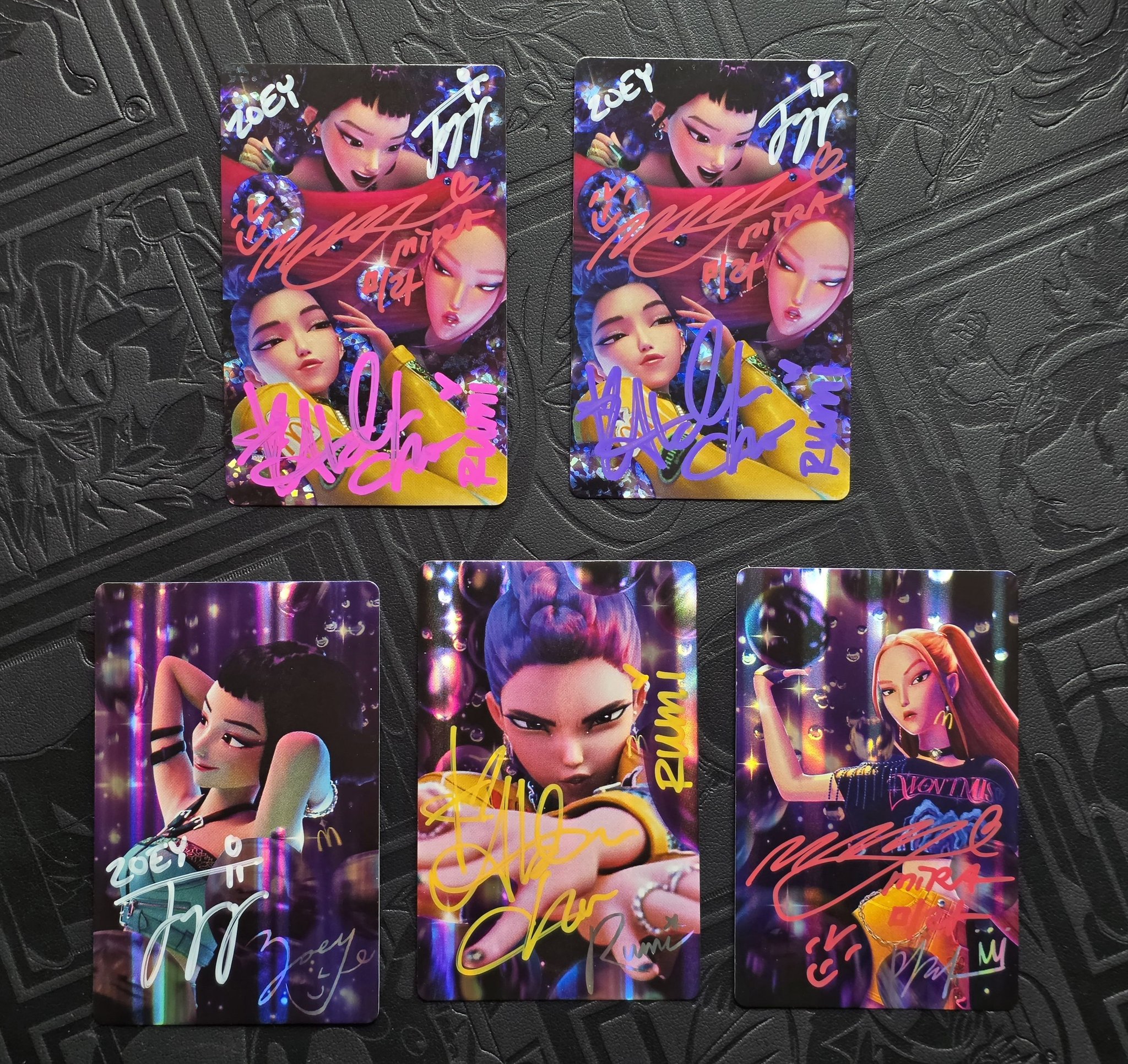 Signed K-pop Demon Hunters McDonald's Non-Sports Cards by Arden