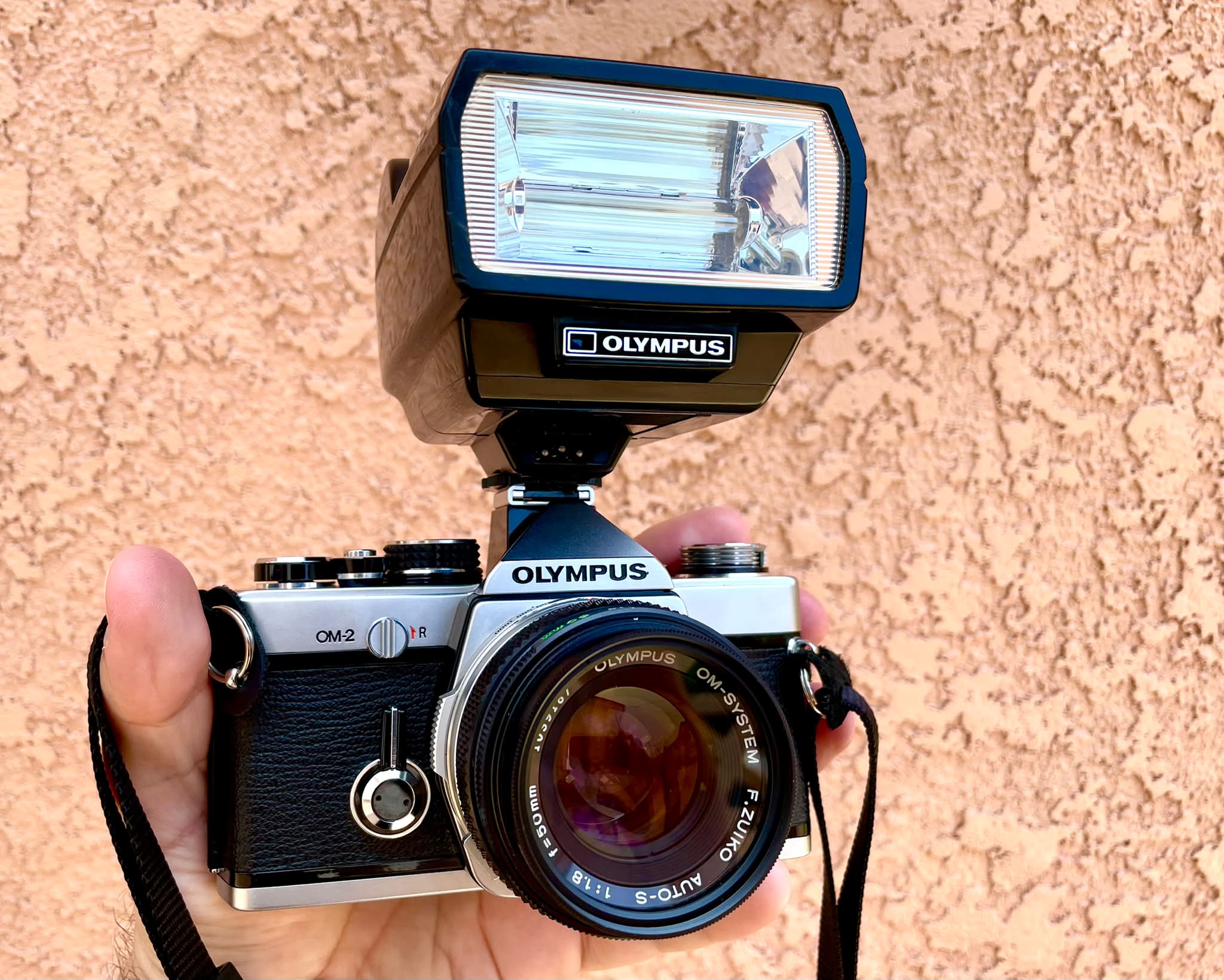 Olympus OM-2 with Zuiko 50mm f1.8 and Auto Quick Flash 310